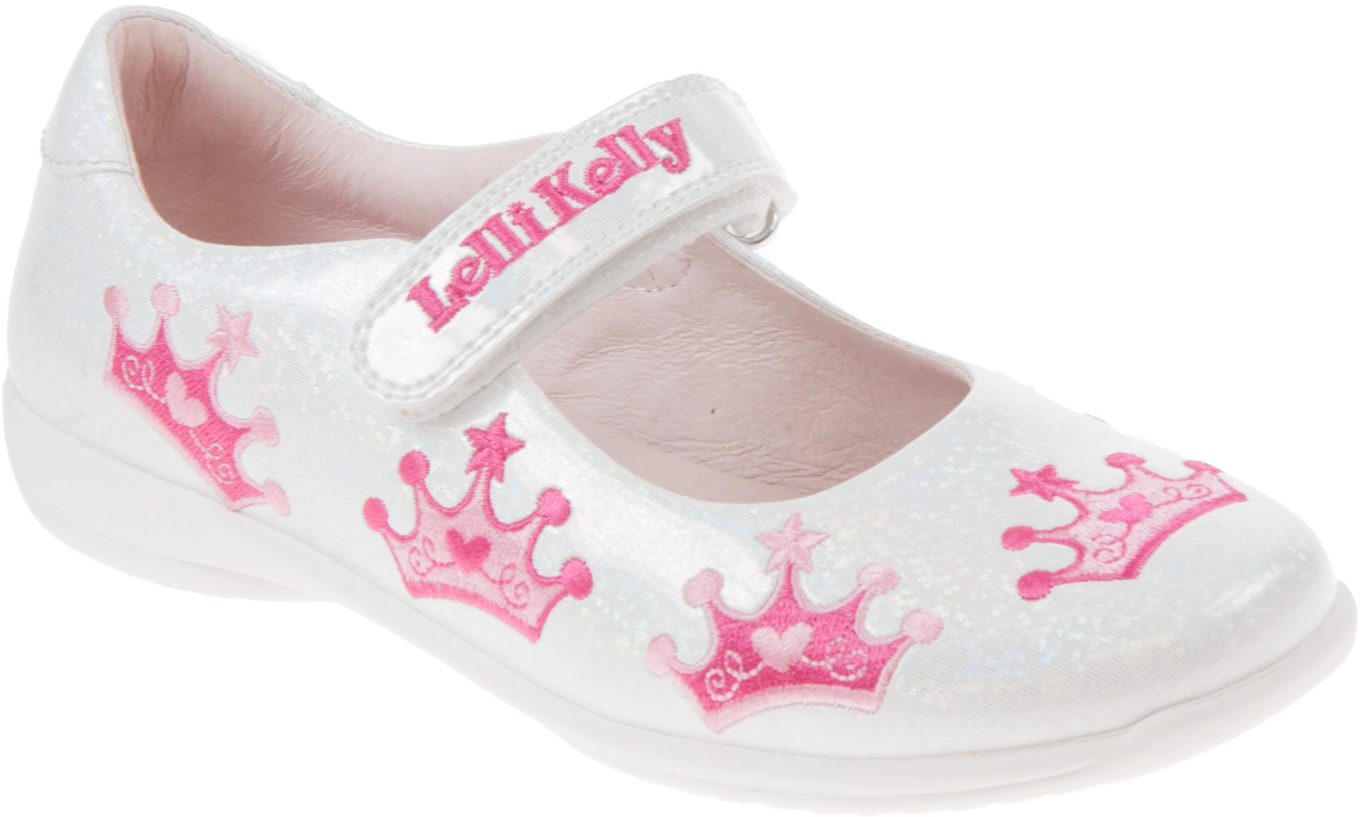 Lelli Kelly Princess Crown White Pearled LK1760 Girls Shoes