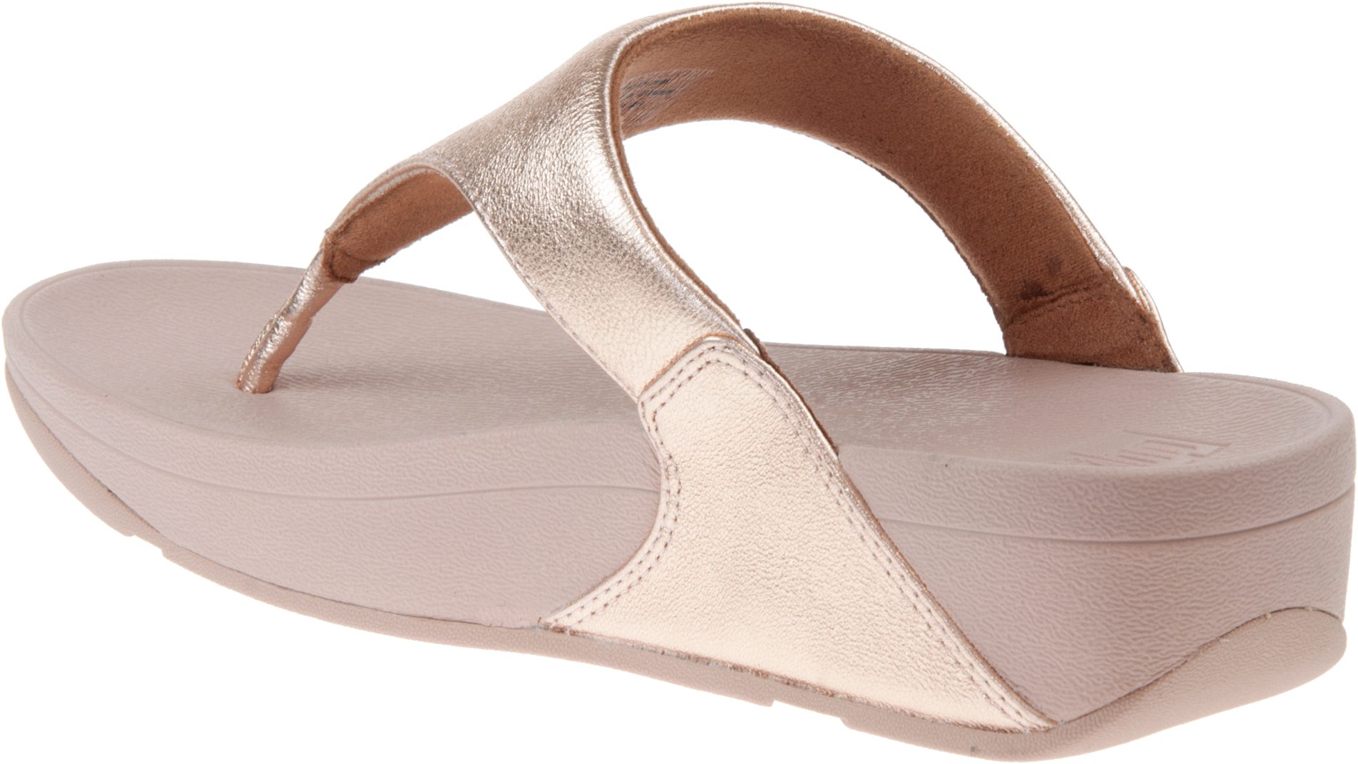 FitFlop Lulu Leather Rose Gold I88323 Toe Post Sandals