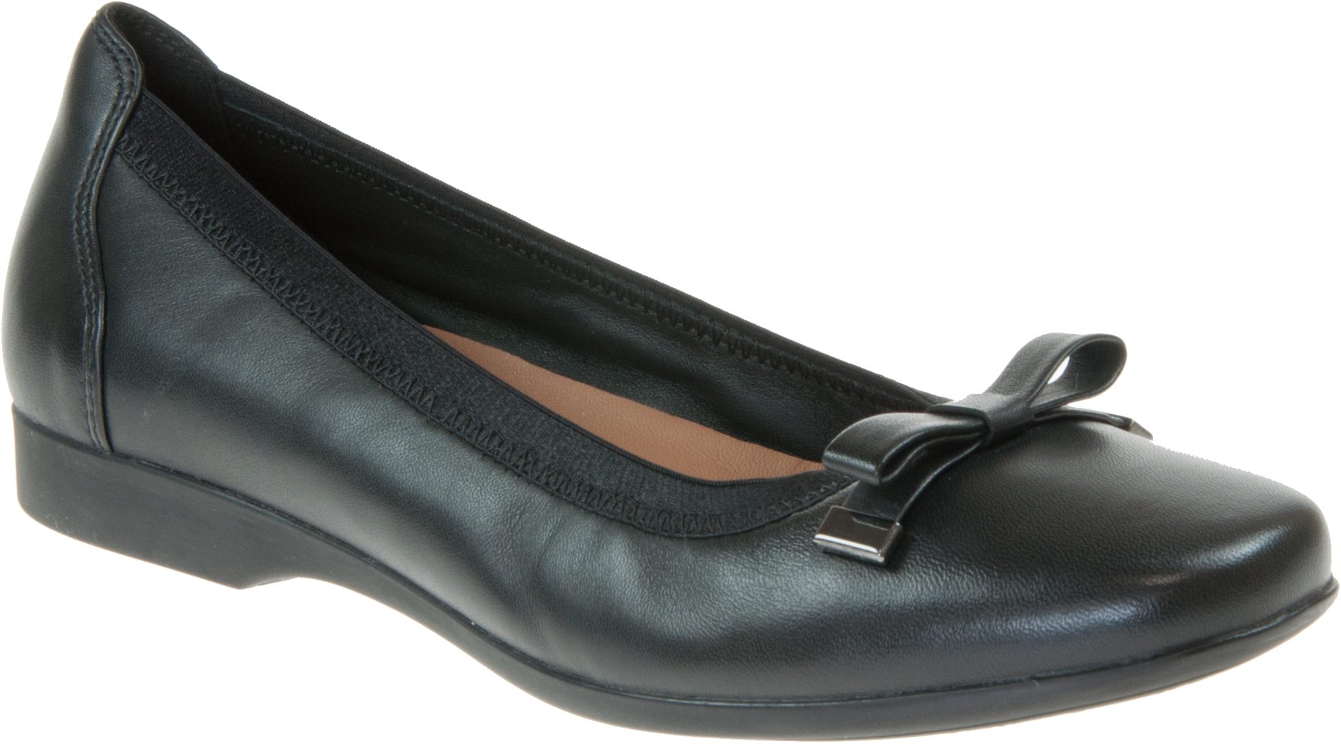 Clarks Un Darcey Bow Black Leather 26151519 - Everyday Shoes ...