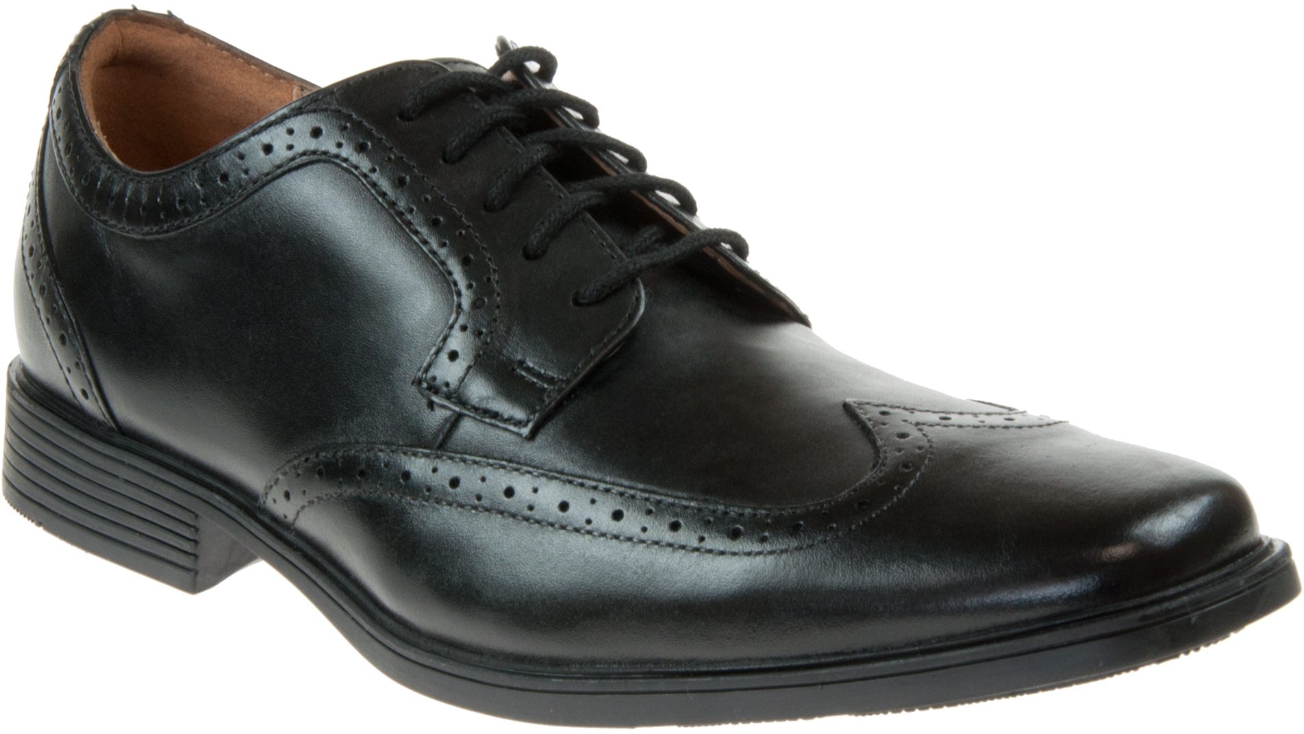 Clarks Tilden Wing Black Leather 26146219 - Formal Shoes - Humphries Shoes
