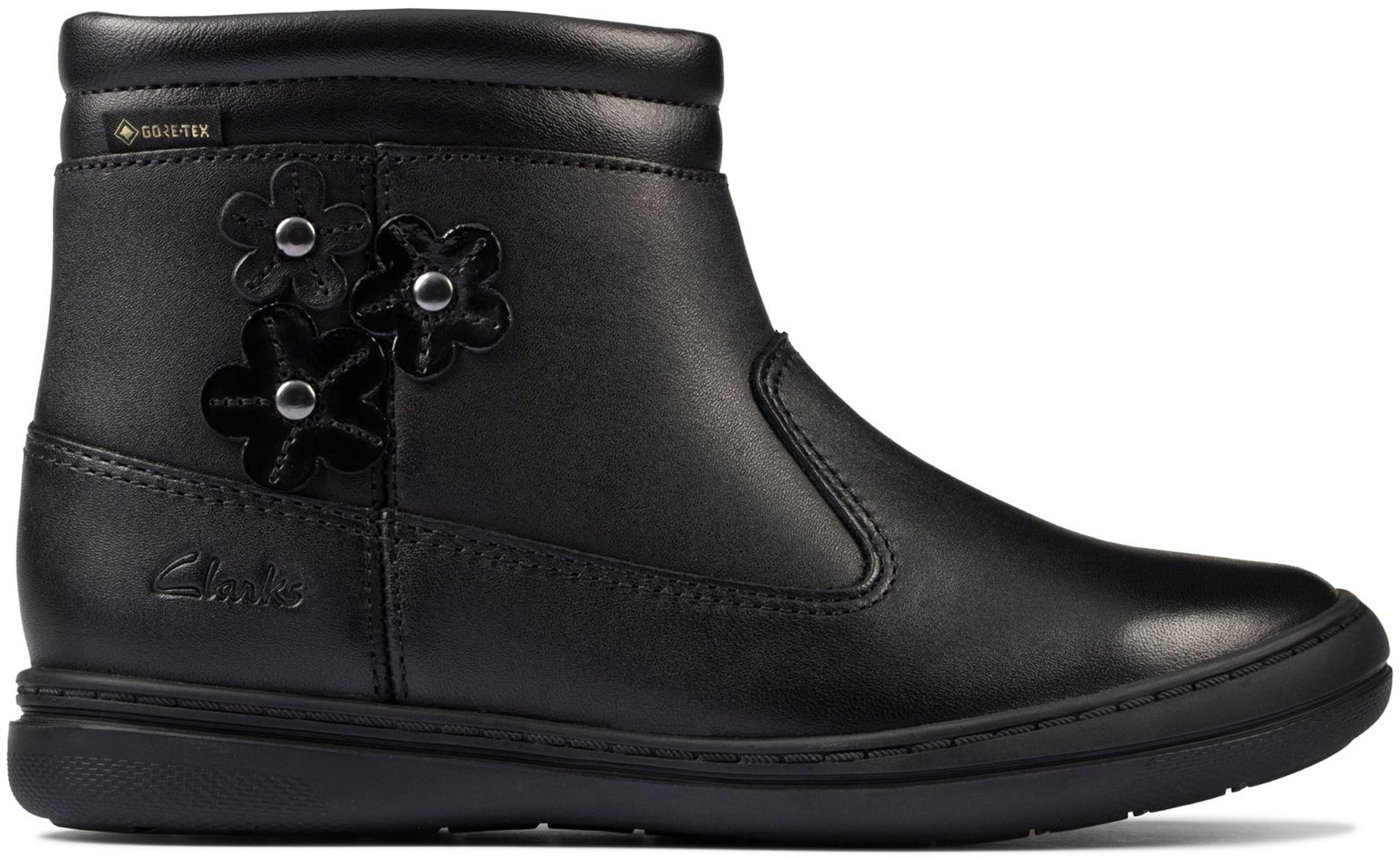 Clarks Scooter Go Gore Tex Kid Black Leather 26151037 Girls Boots Humphries Shoes