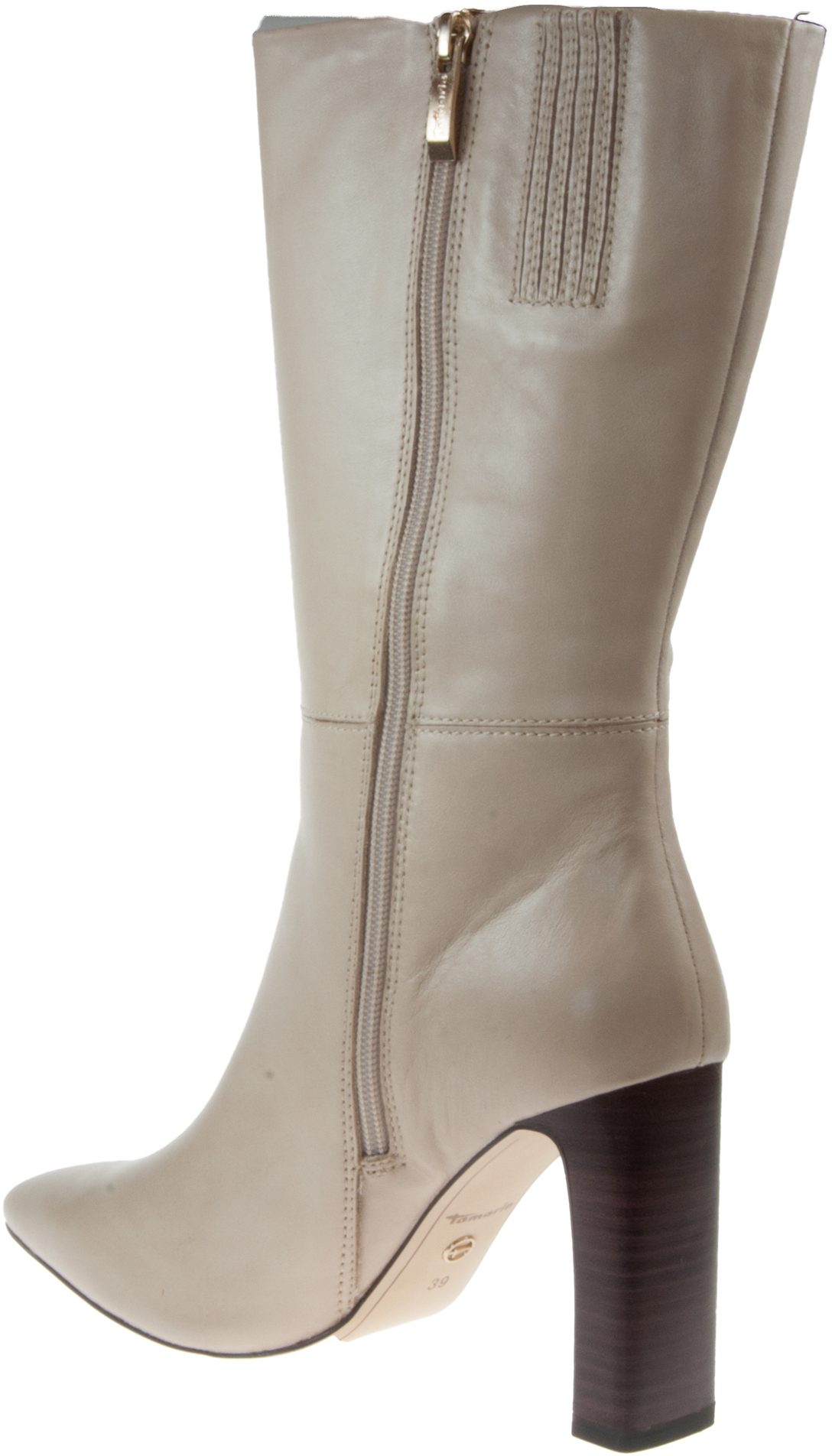 tamaris ivory leather calf boot