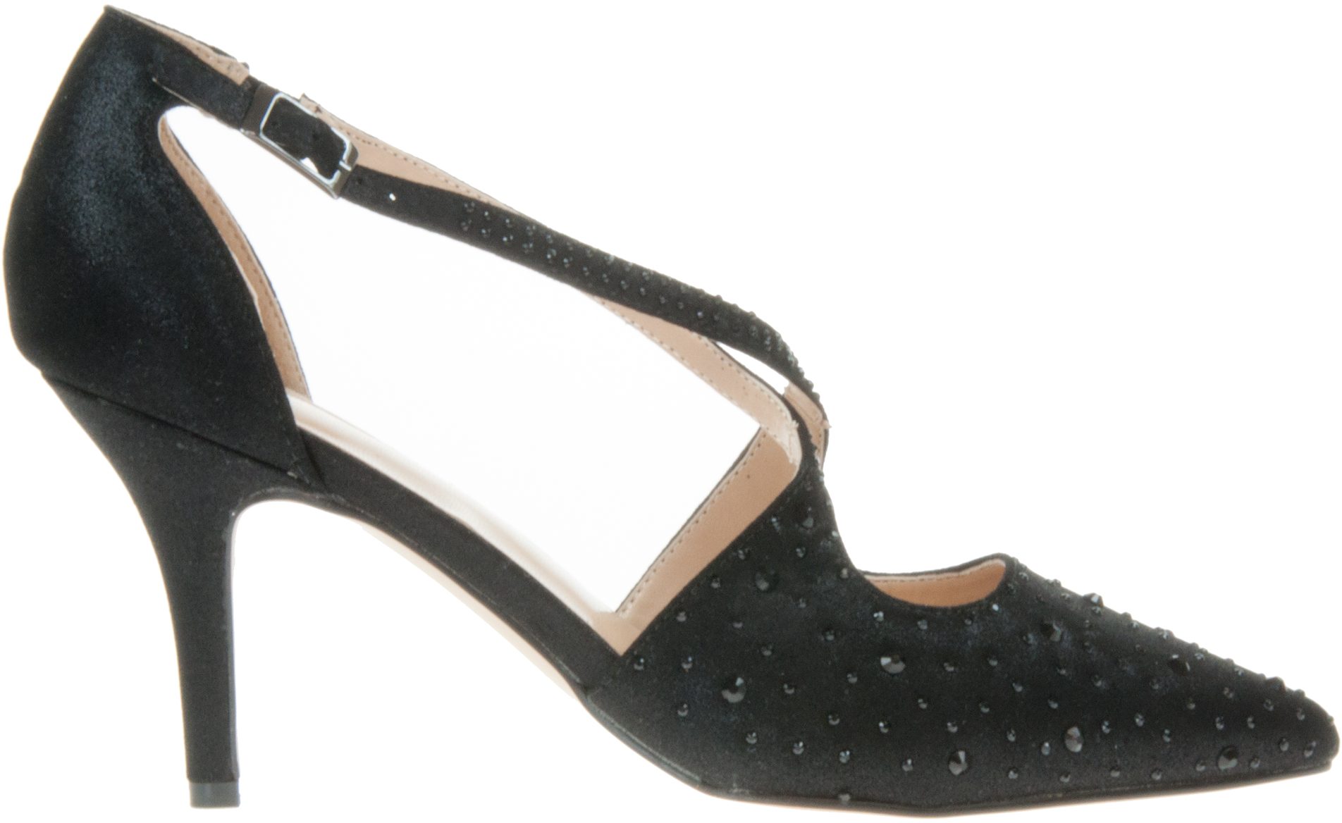 Lotus Panache Black / Diamante ULS208BJ Court Shoes Humphries Shoes
