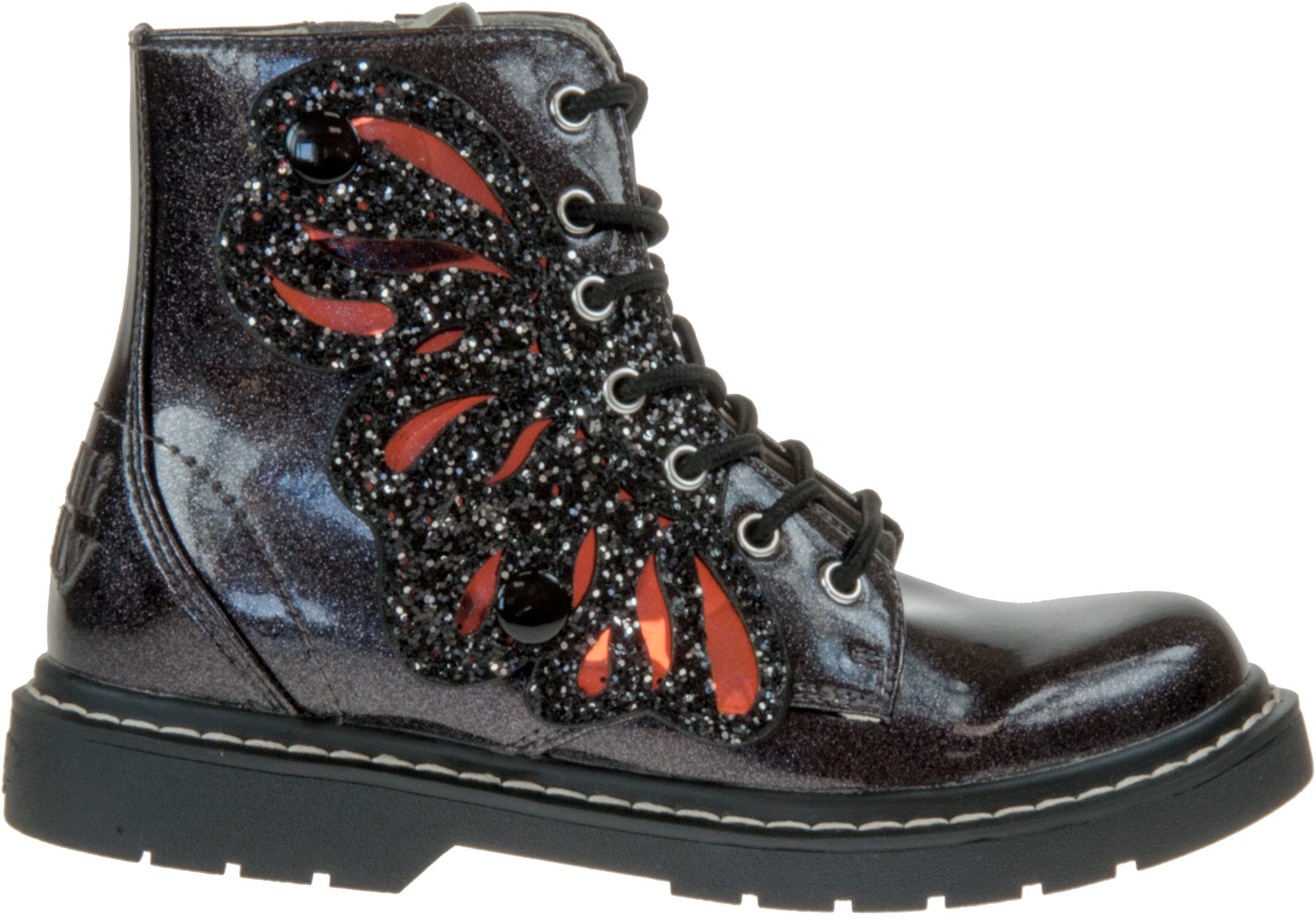 Lelli Kelly Fairy Wings Black Glitter LK5544 Girls Boots