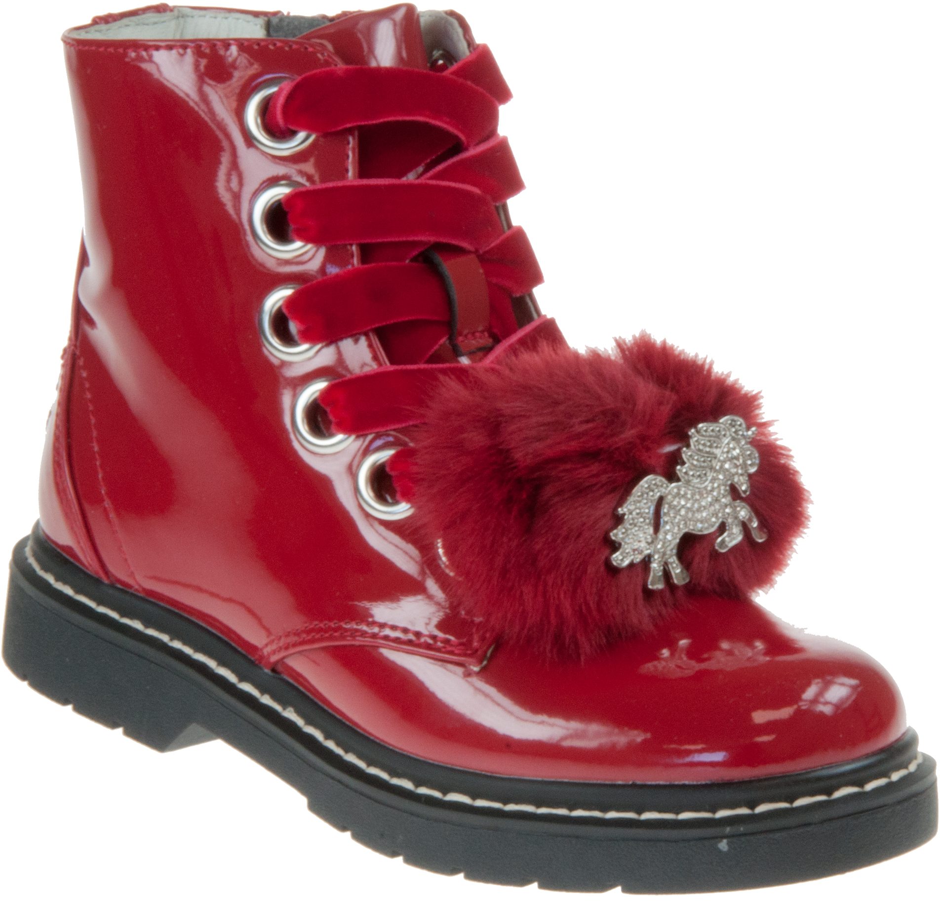 Lelli Kelly Snowflake Red Patent LK5520 Girls Boots Humphries Shoes