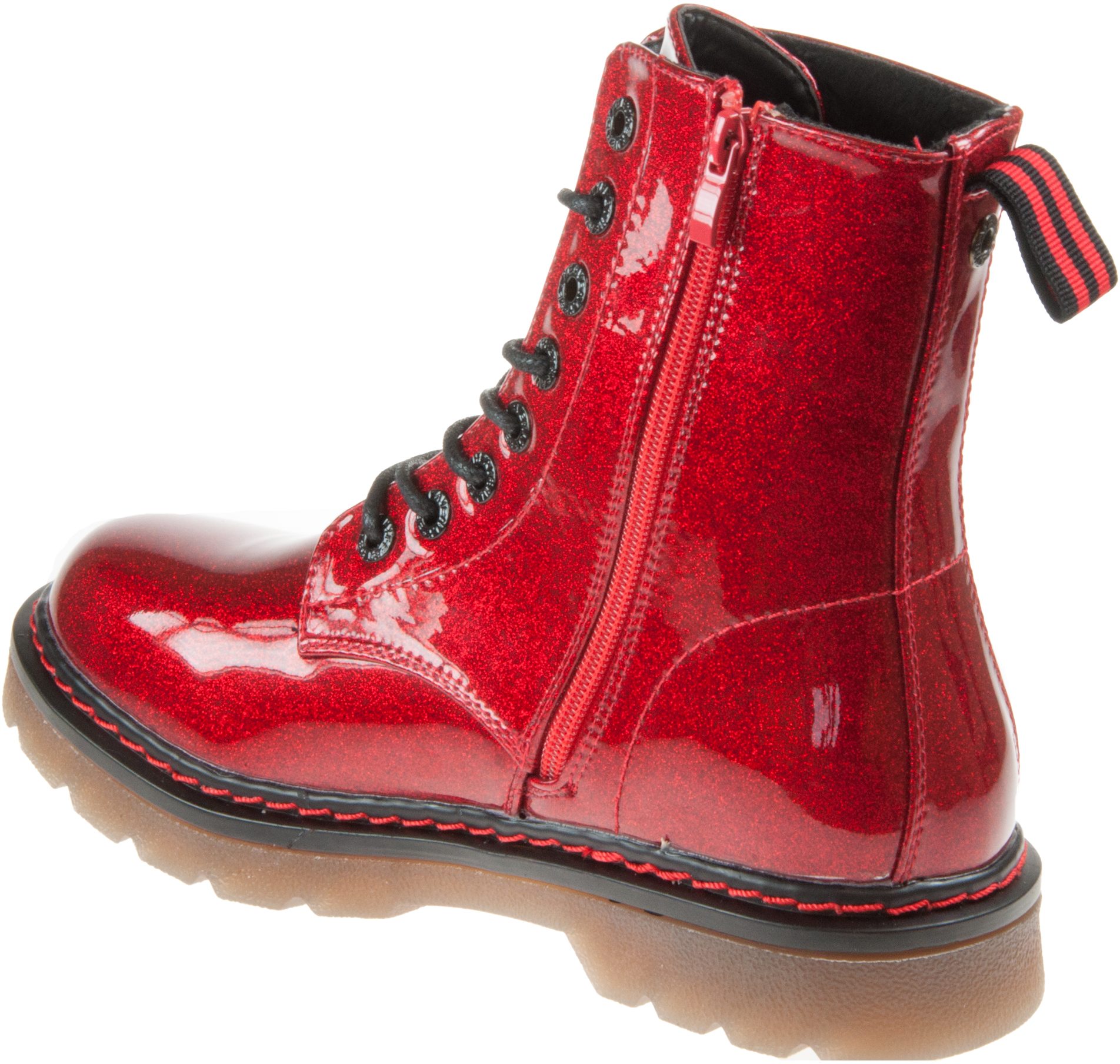 Heavenly Feet Justina Red Glitter Ankle Boots Humphries Shoes