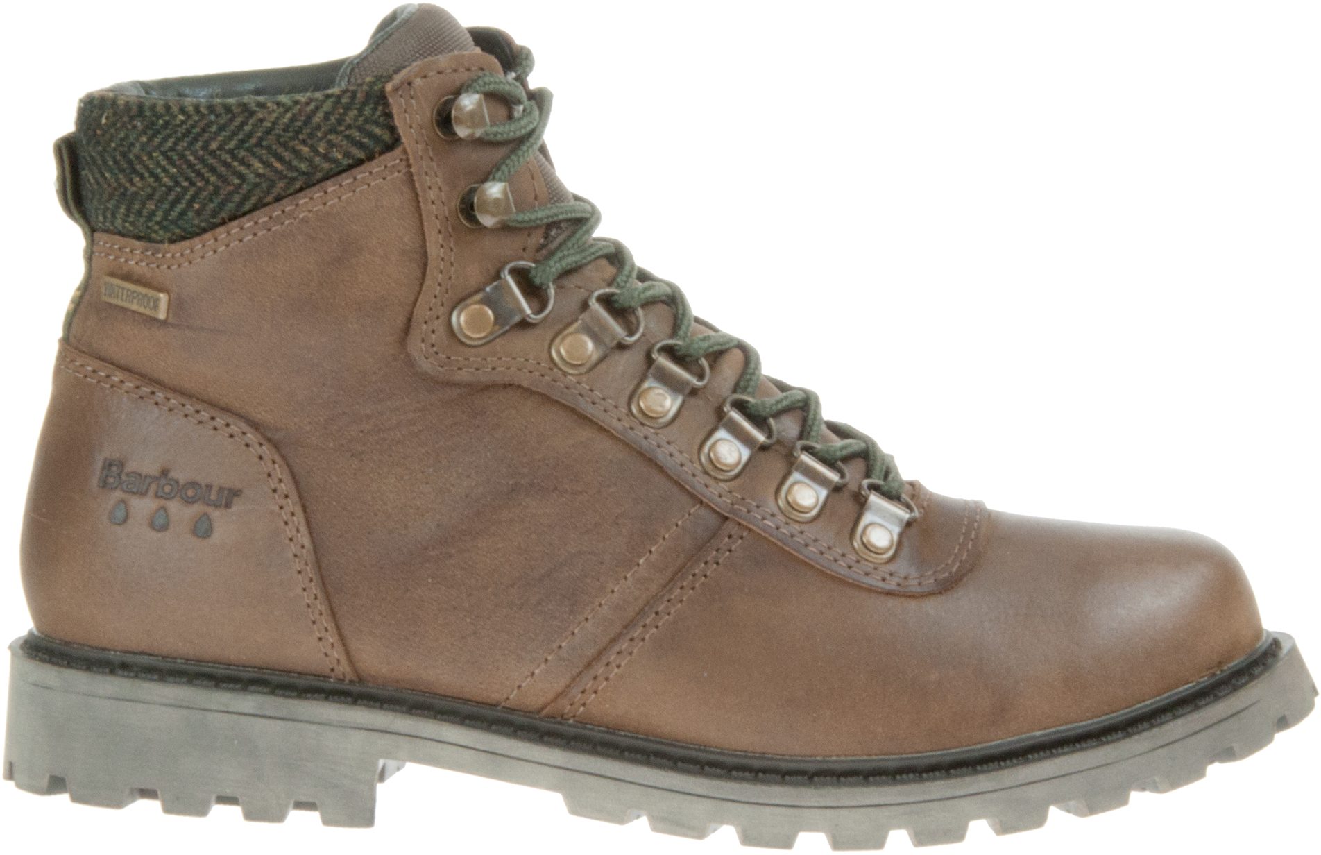 barbour elsdon waterproof hiker boots in rust