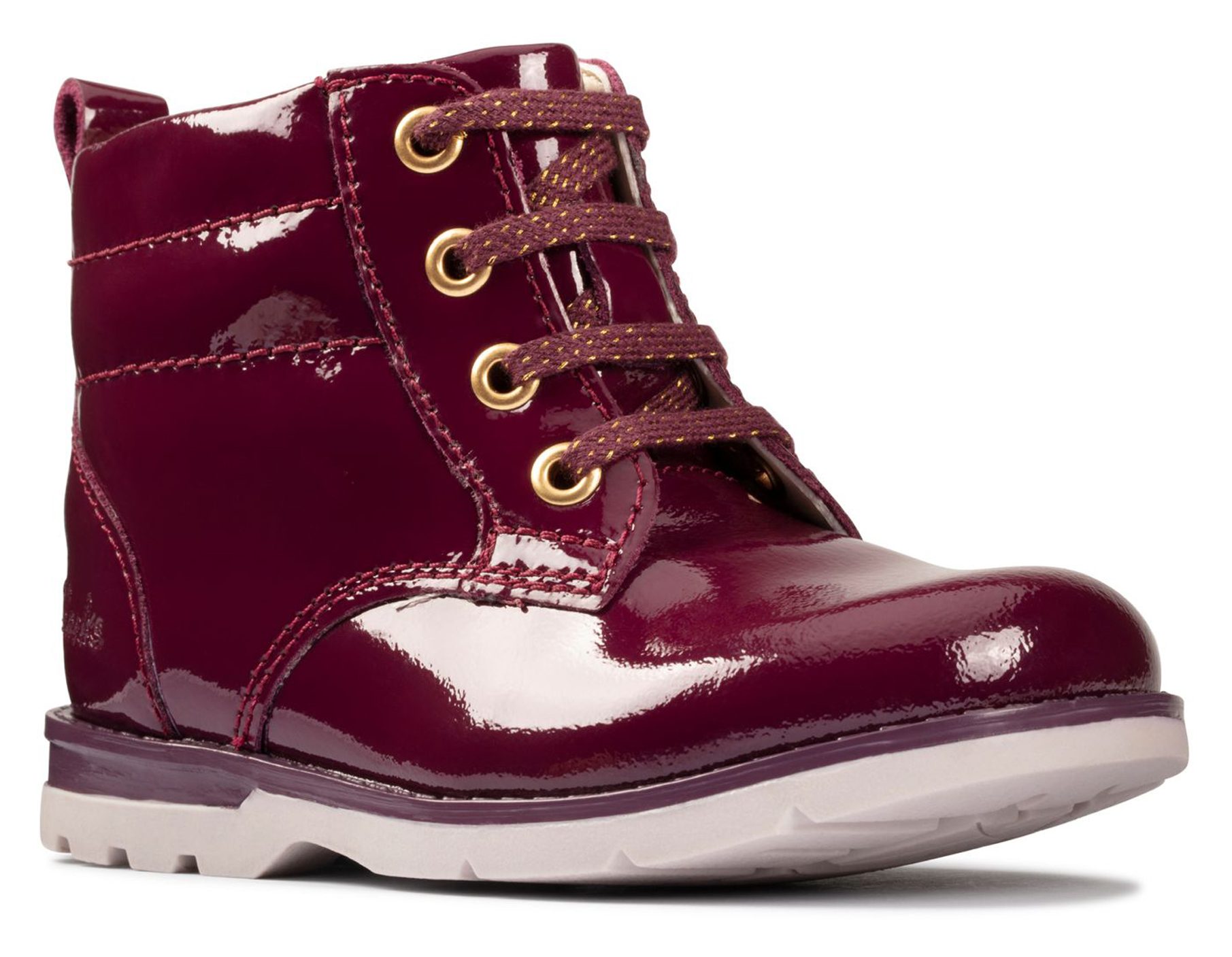 Clarks Astrol Lace Toddler Berry Patent 26153547 Girls Boots