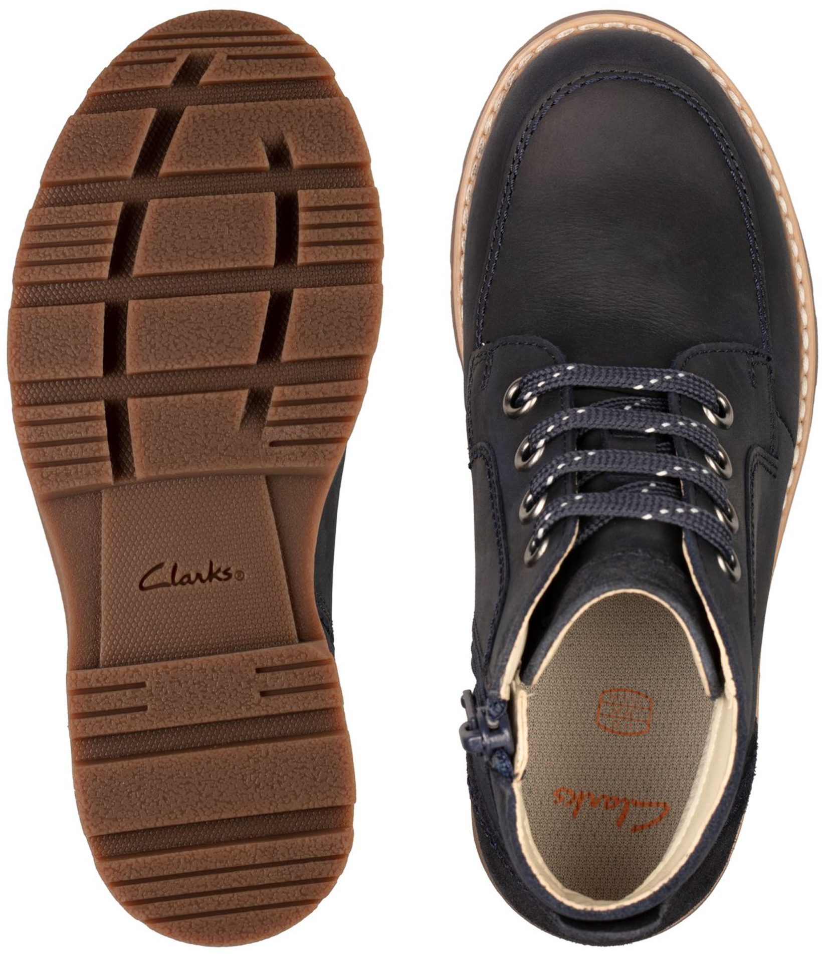 Clarks Heath Lace Toddler Navy 26153567 Boys Boots Humphries Shoes