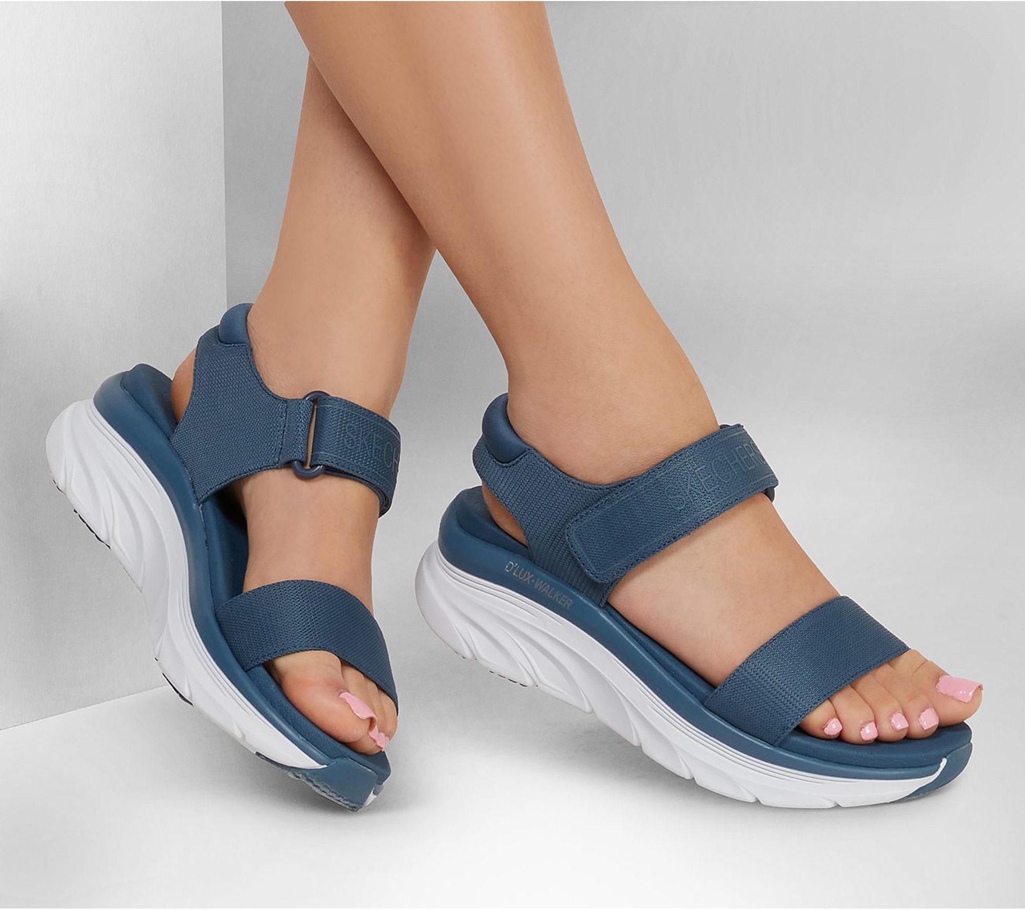 Skechers D'Lux Walker New Block Slate Grey 119226 SLT Full Sandals Flat Backed Hanging Planters Basket Plants Amazon