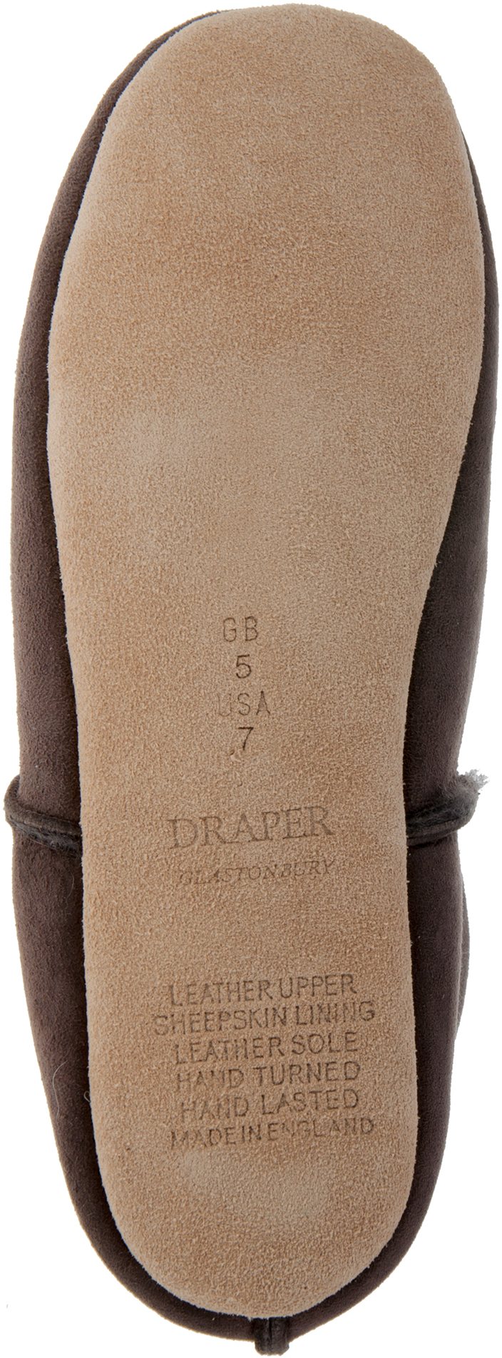 Draper of Glastonbury Glow Brown Suede 22614 Full Slippers