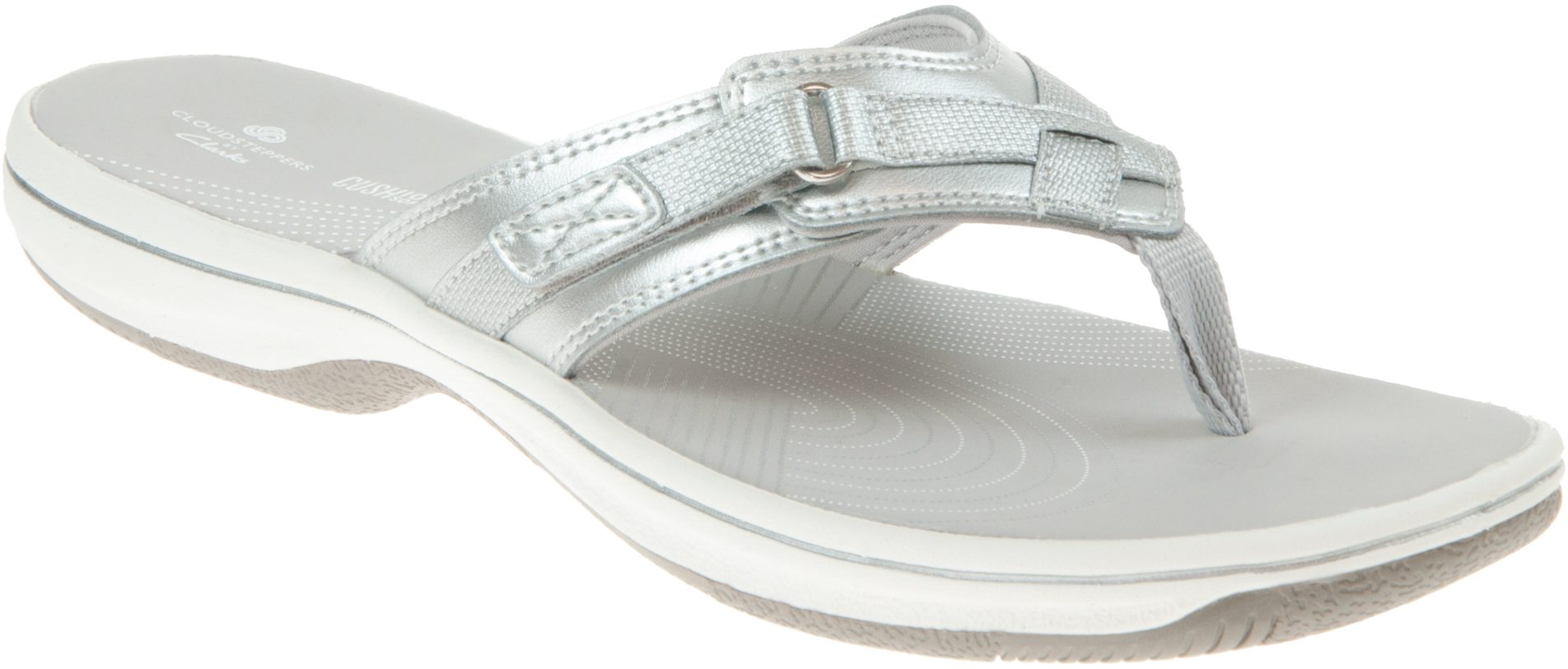 Clarks Brinkley Sea Silver Synthetic 26134636 - Toe Post Sandals ...