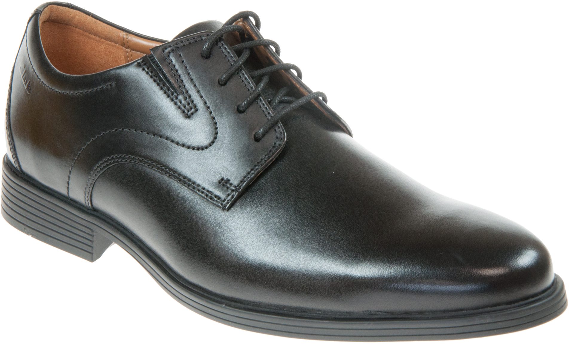 Clarks Whiddon Plain Black Leather 26152918 - Formal Shoes - Humphries ...