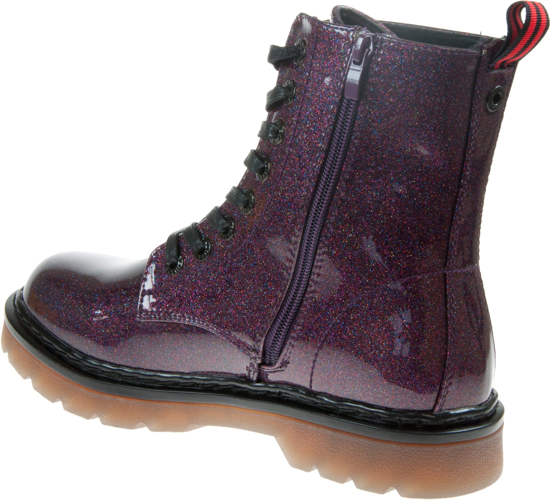 Heavenly Feet Justina Purple Glitter Ankle Boots Humphries Shoes