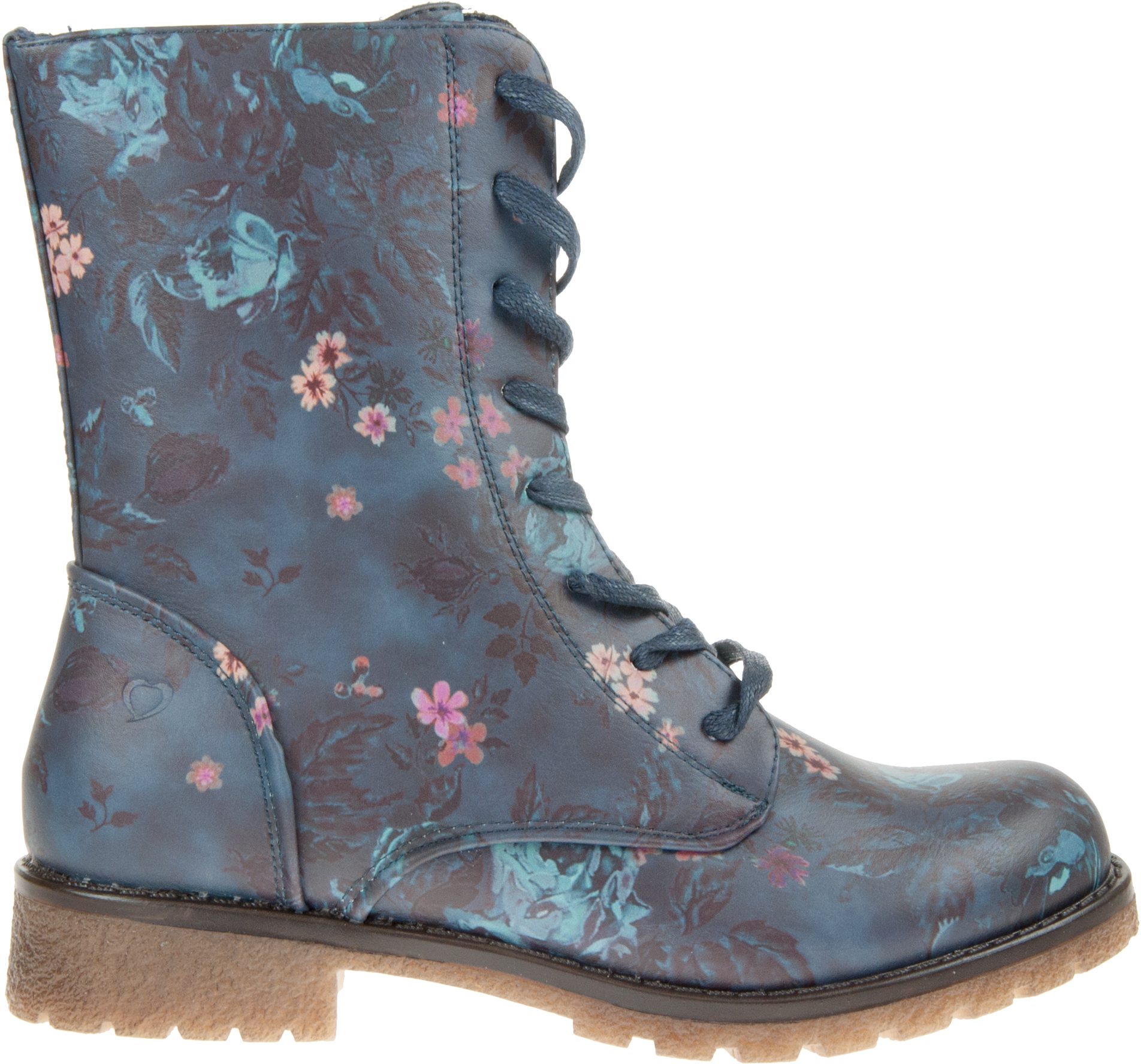 Heavenly Feet Chloe 2 Navy Floral - Calf Boots - Humphries Shoes