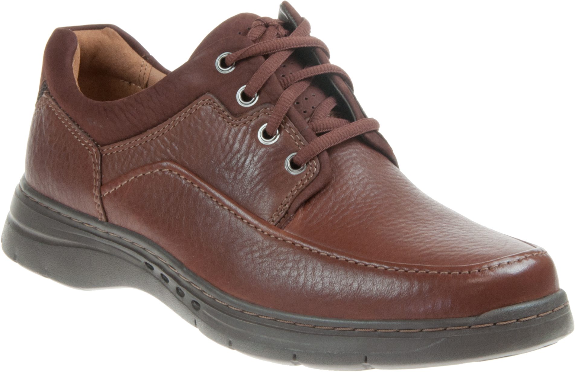 Clarks Un Brawley Lace Mahogany Leather 26151789 - Casual Shoes ...