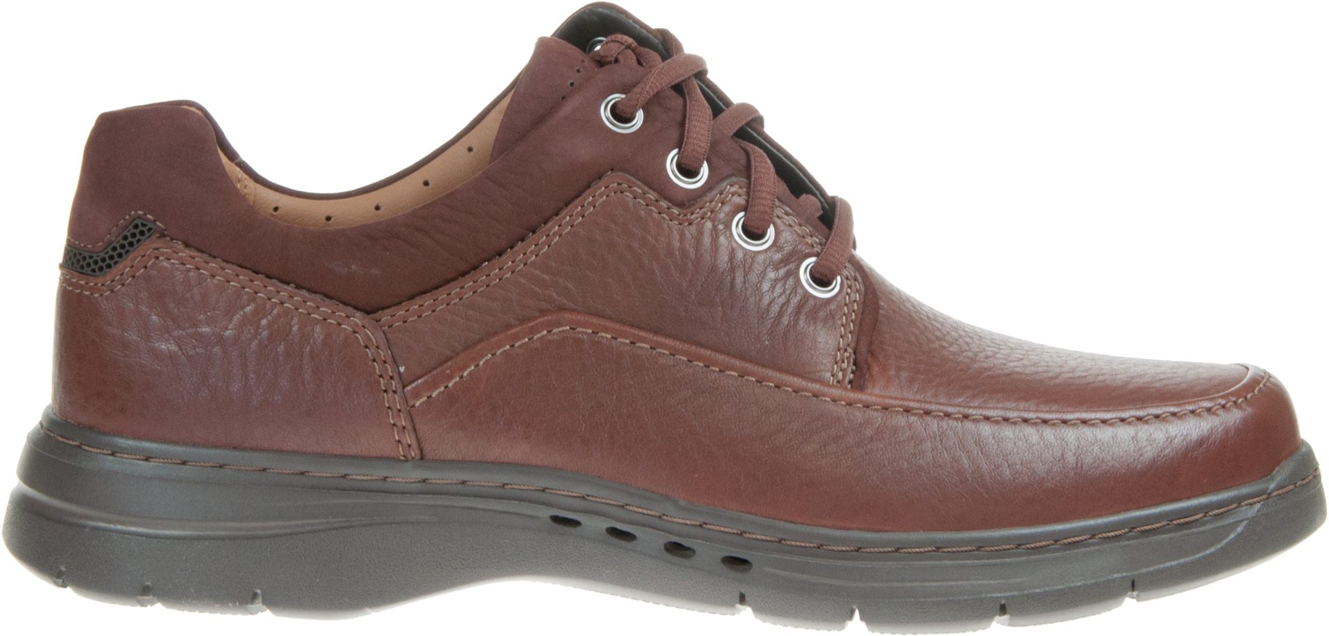 Clarks Un Brawley Lace Mahogany Leather 26151789 - Casual Shoes ...