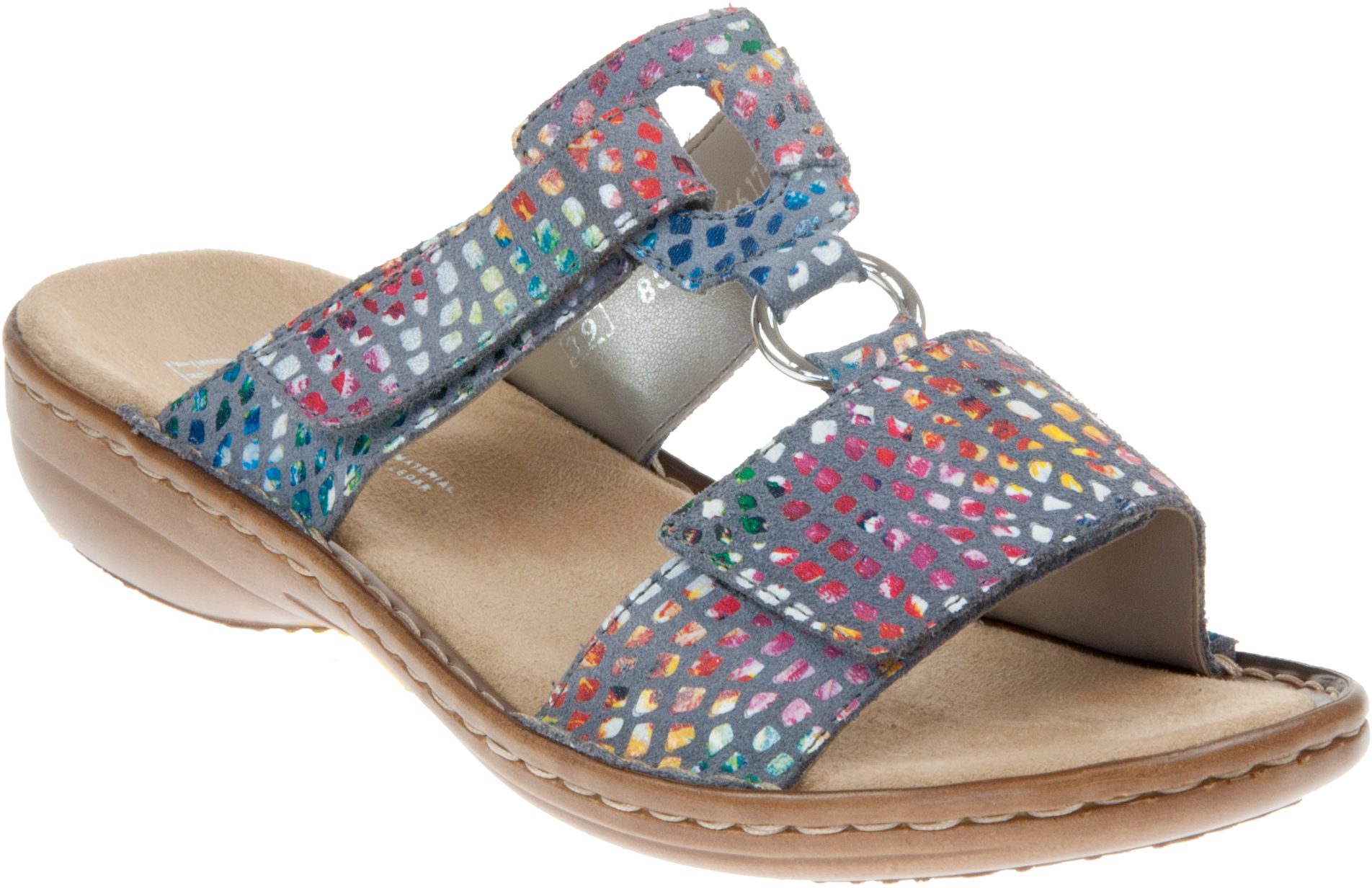 Cyclops elev tilnærmelse Rieker Lucy Blue Multi 608P9-10 - Mule Sandals - Humphries Shoes