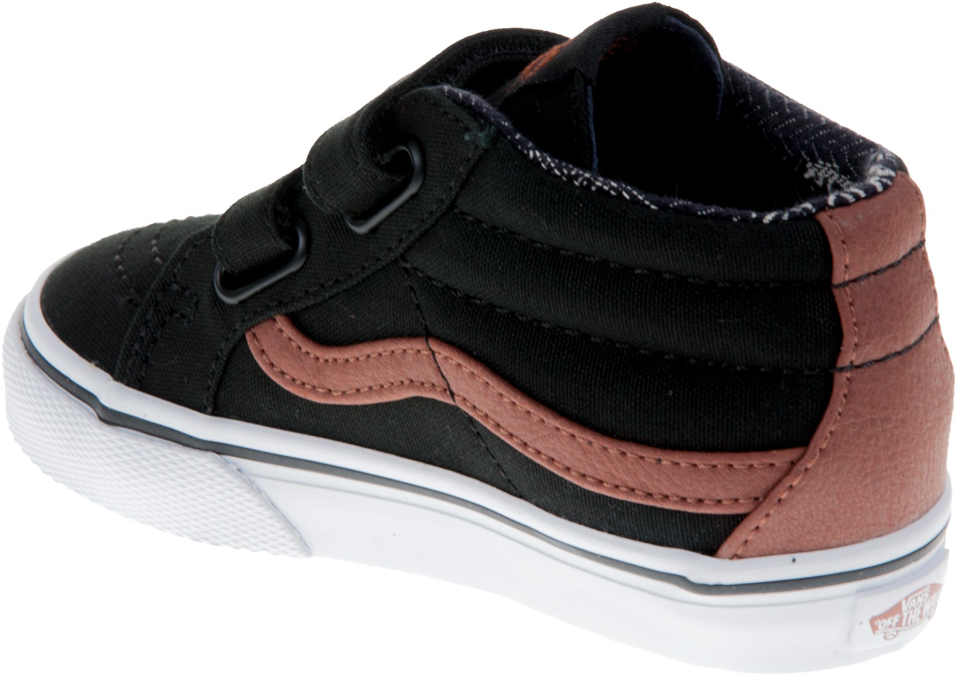 all black leather velcro vans