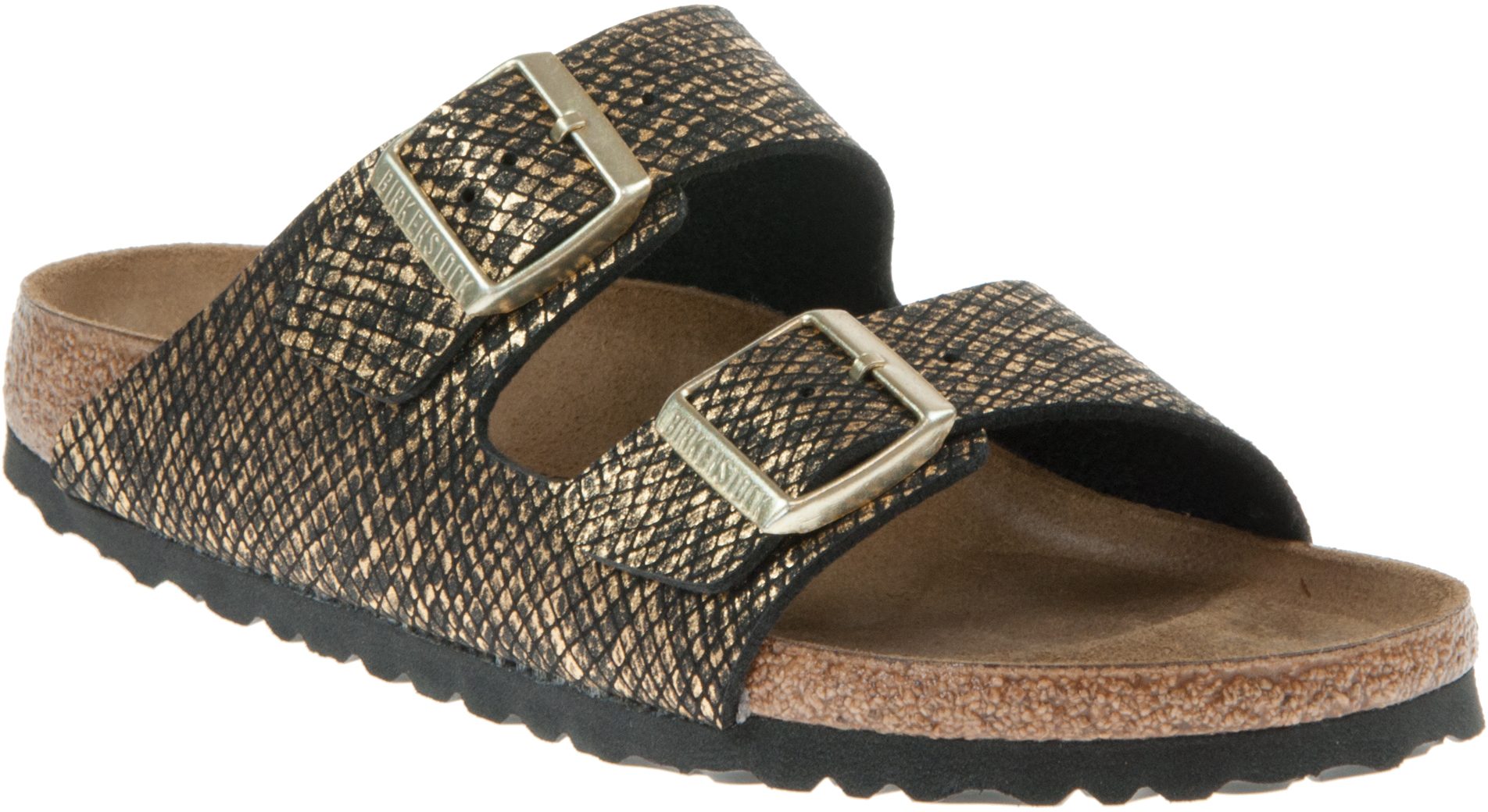 natural arizona shiny python sandals