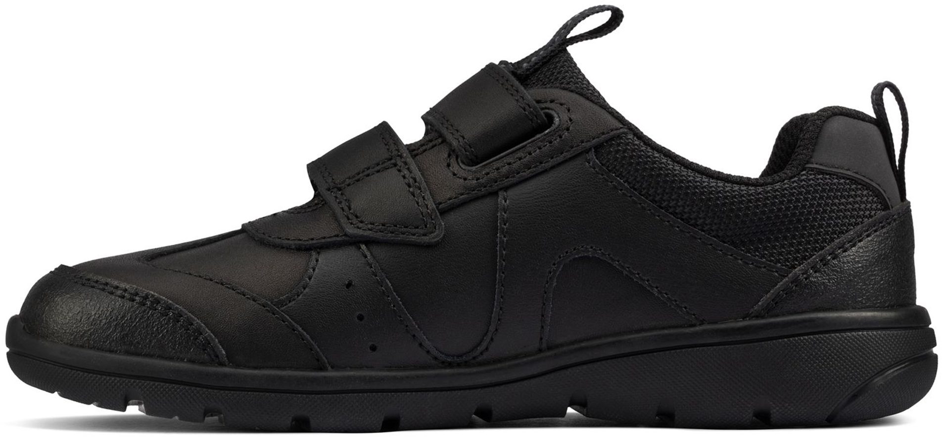 clarks childrens black trainers
