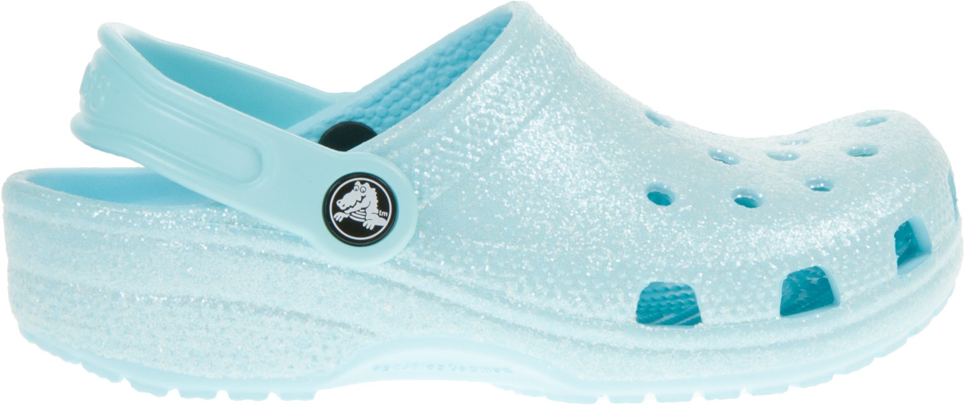 Crocs Kids Classic Clog Ice Blue Glitter 205441-4O9 - Girls Shoes ...