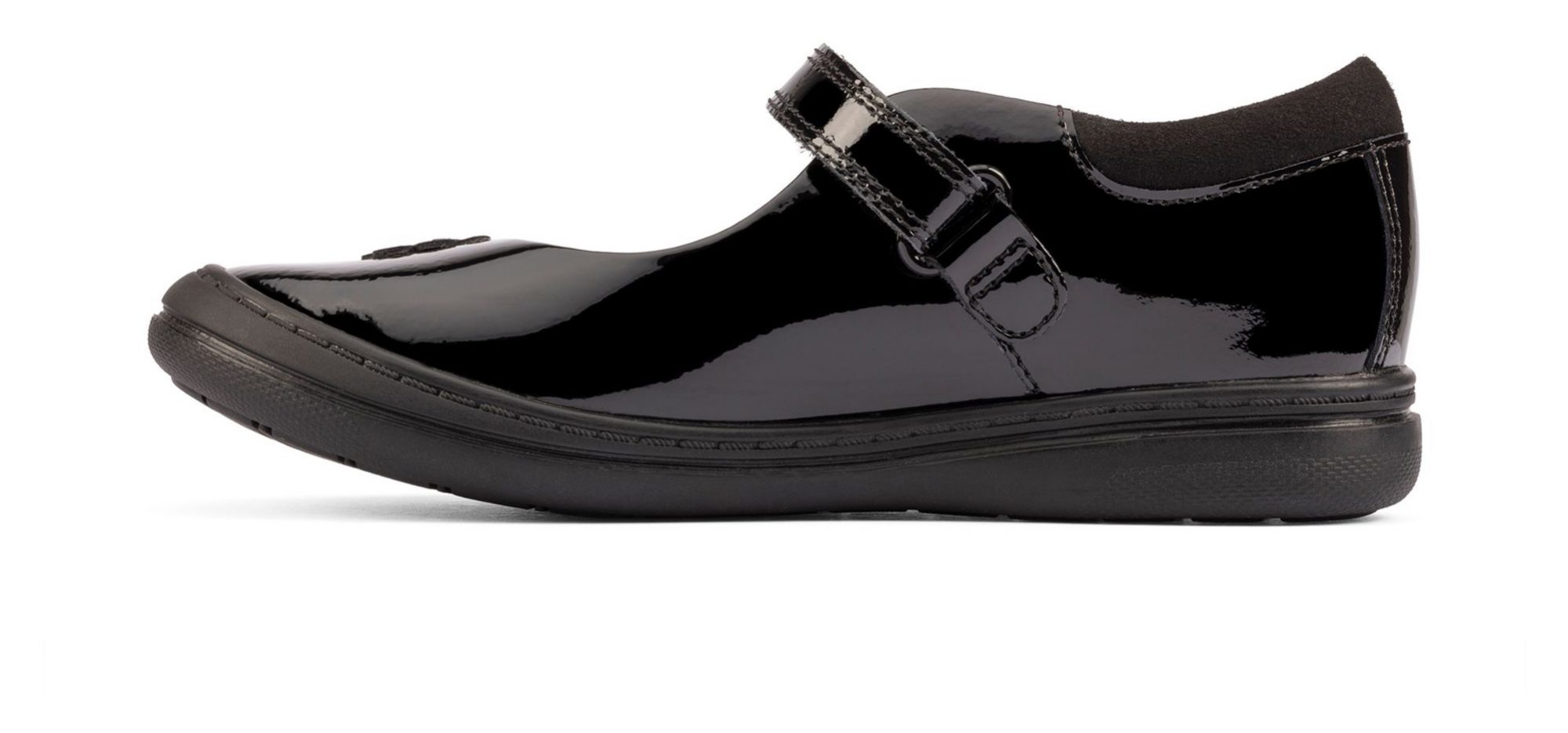 Clarks Scooter Daisy Kid Black Patent 26161751 Girls School Shoes