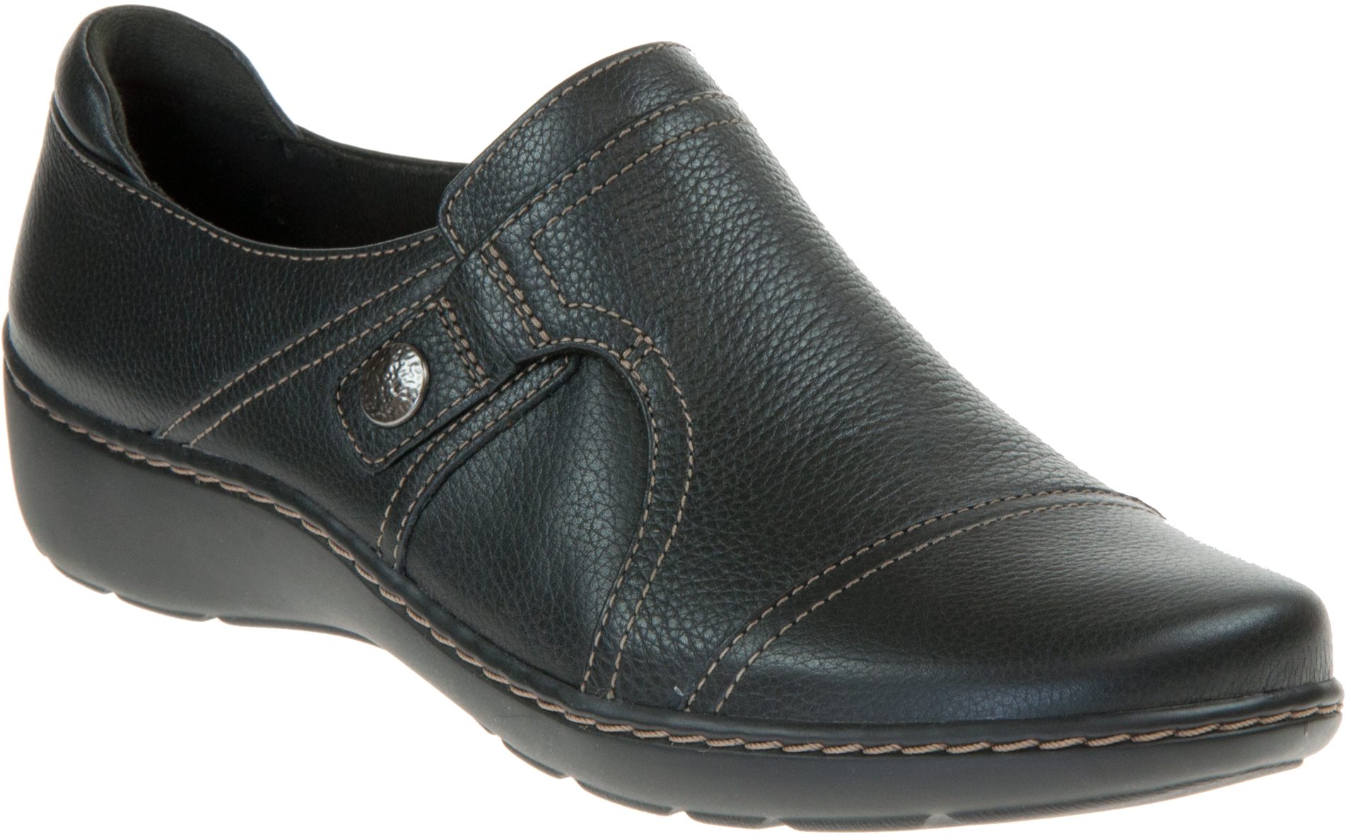 Clarks Cora Poppy Black Tumbled 26156827 - Everyday Shoes - Humphries Shoes