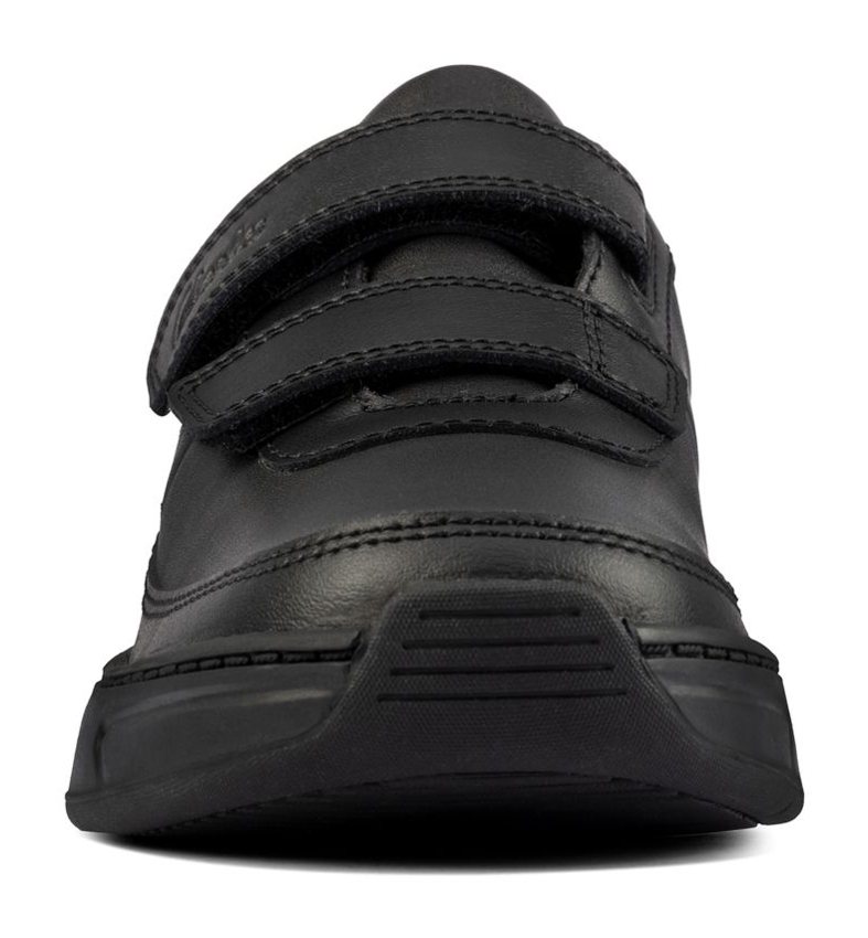 Clarks Vibrant Glow Kid Black Leather 26162262 - Boys School Shoes ...