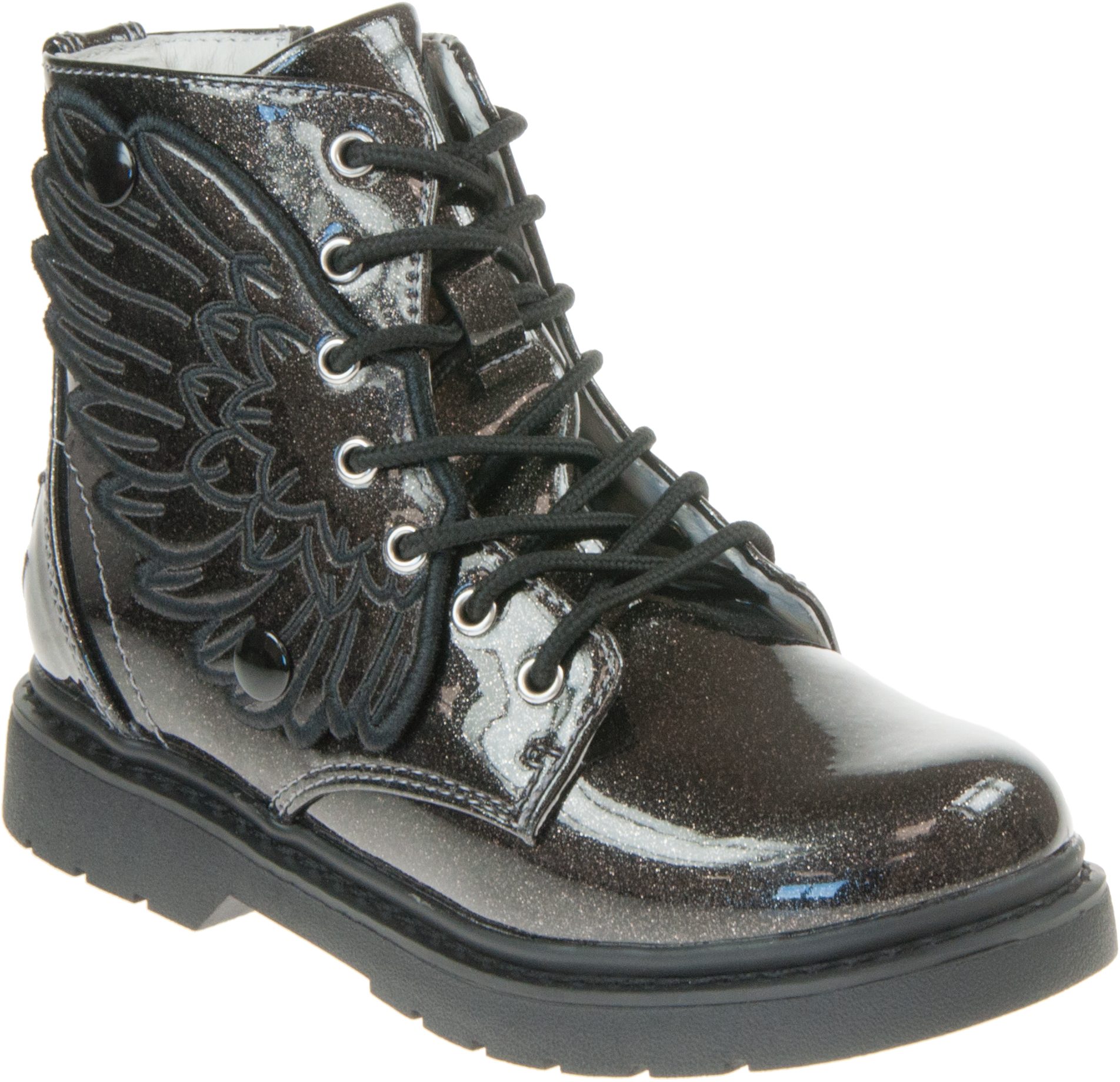 Lelli Kelly Angel Fairy Wings Black Glitter LK4544 Girls Boots