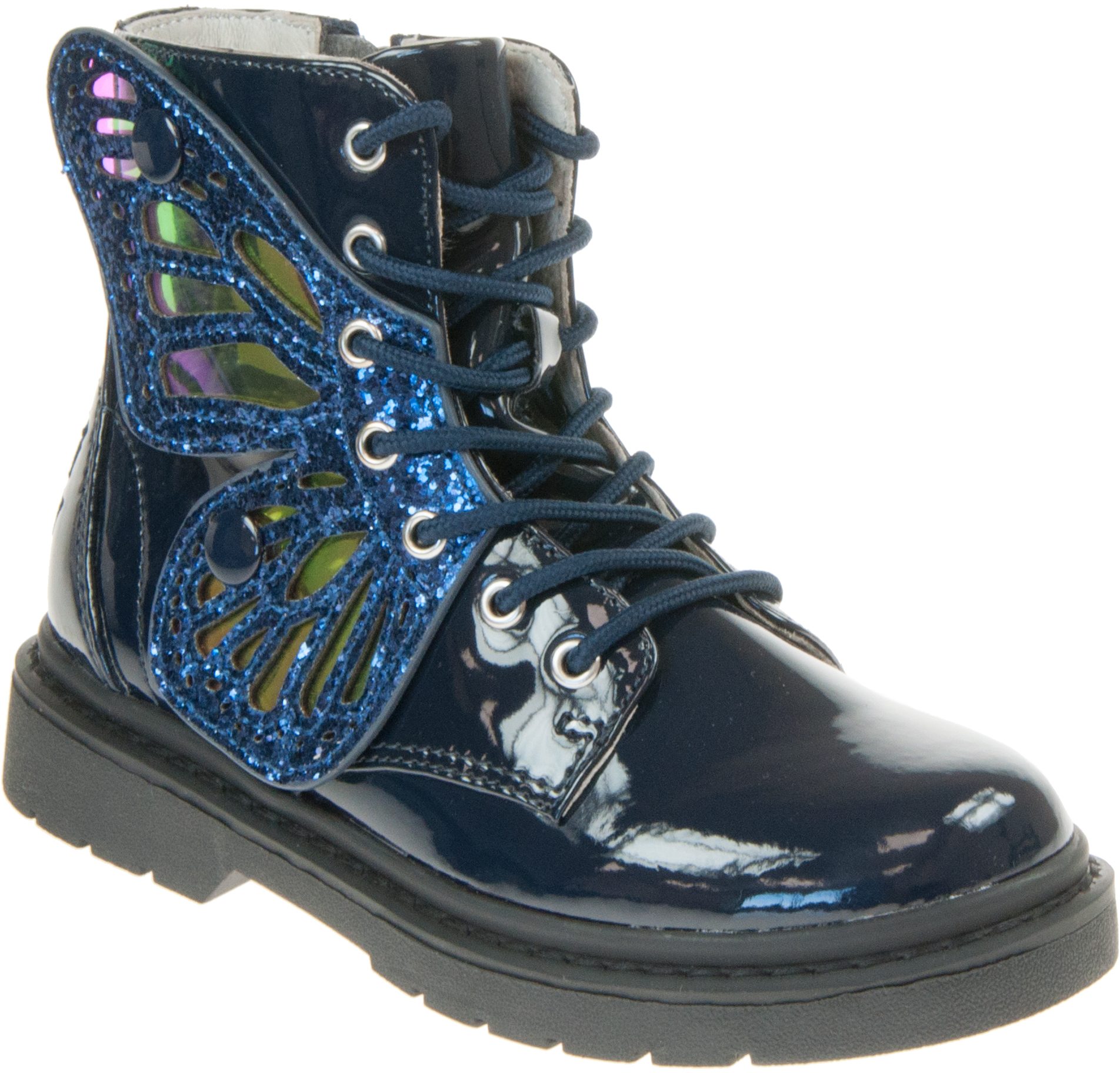 Lelli Kelly Butterfly Fairy Wings Blue Patent LK6540 Girls Boots