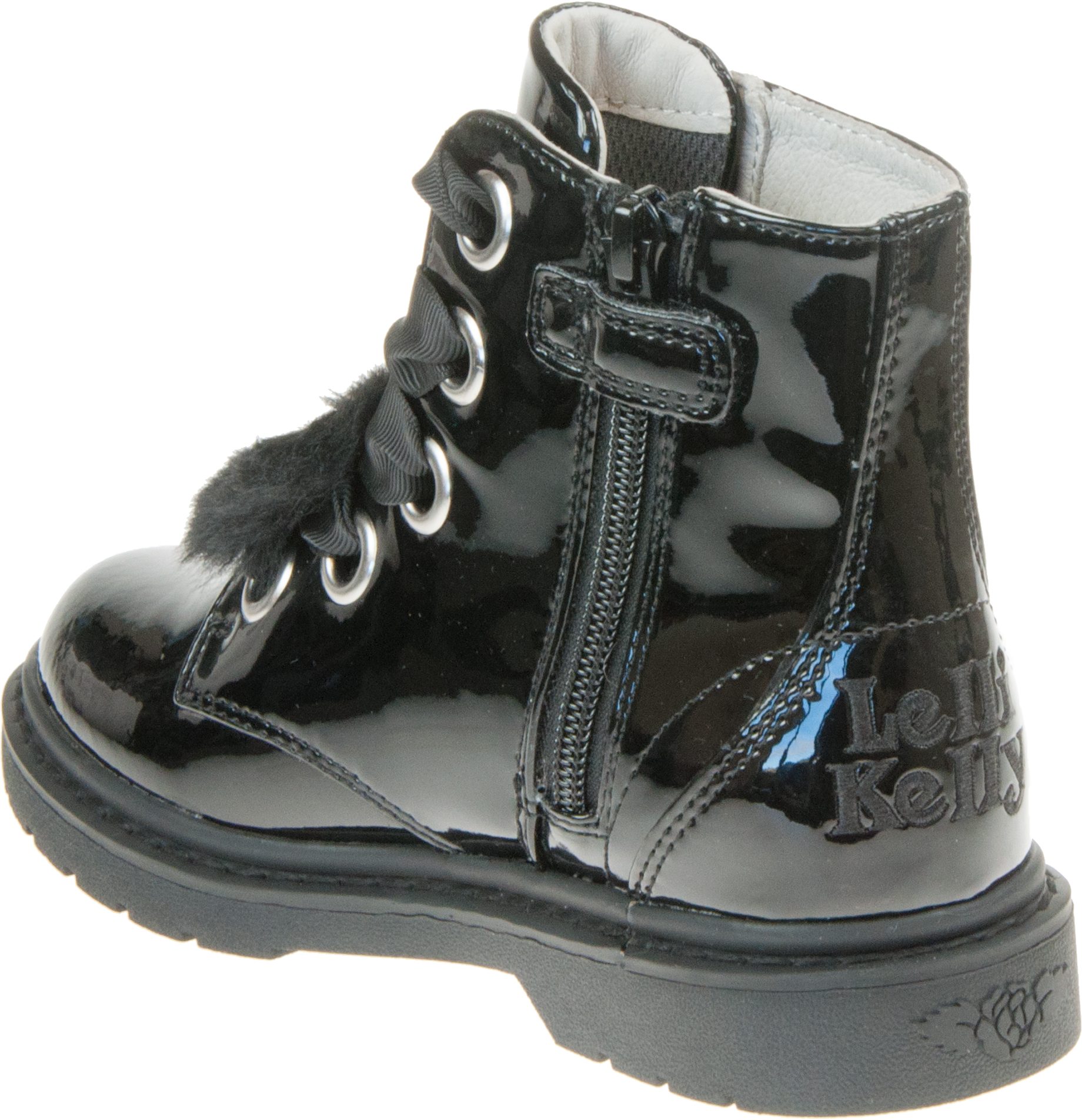 Lelli Kelly Diamond Fairy Wings Black Patent LK4520 Girls Boots