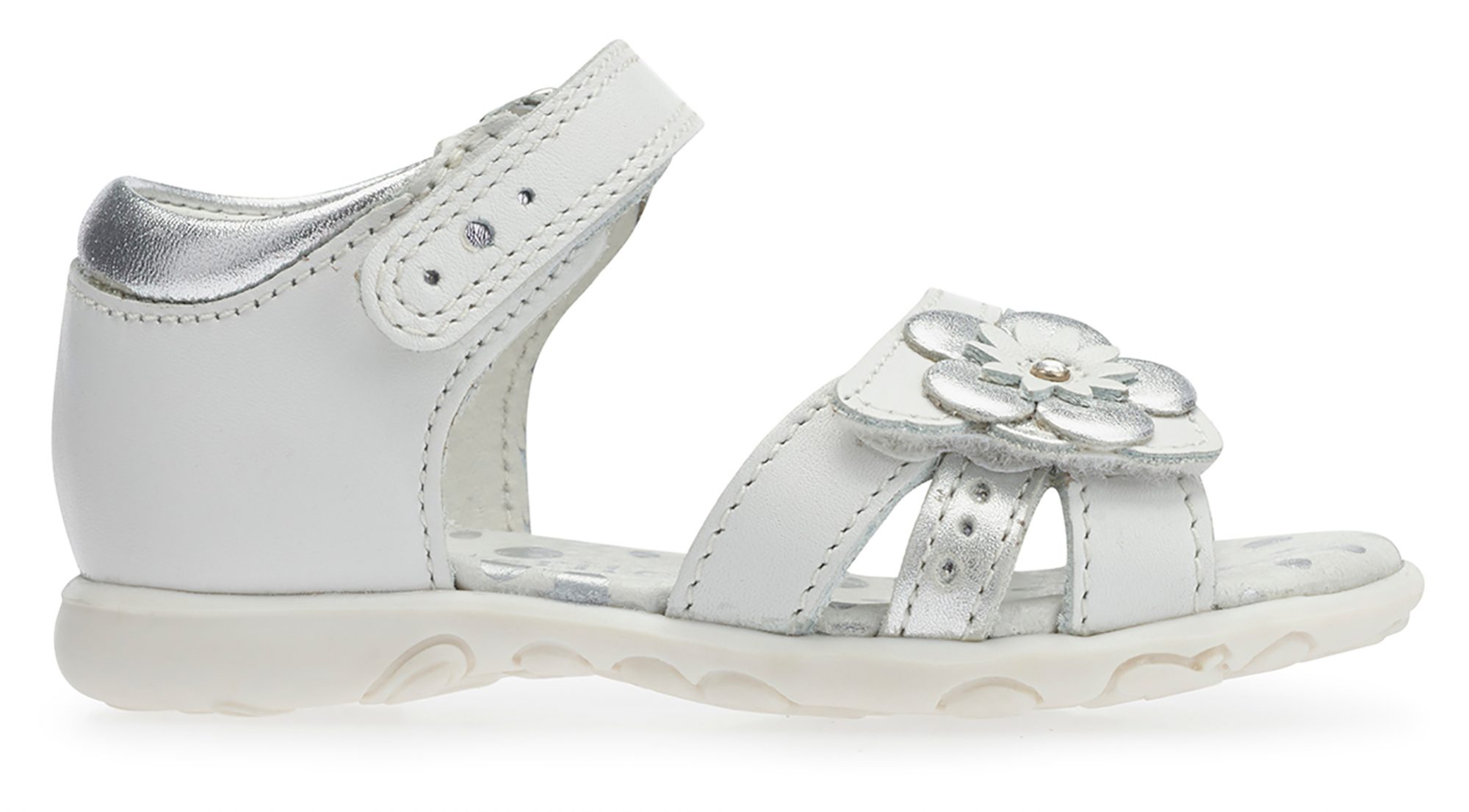 Start-Rite Phoebe White / Silver Leather 5165_4 - Girls Sandals ...