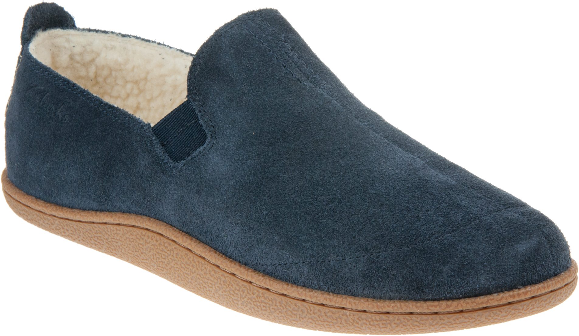 Clarks Home Mocc Navy Suede 26164248 Full Slippers Humphries Shoes