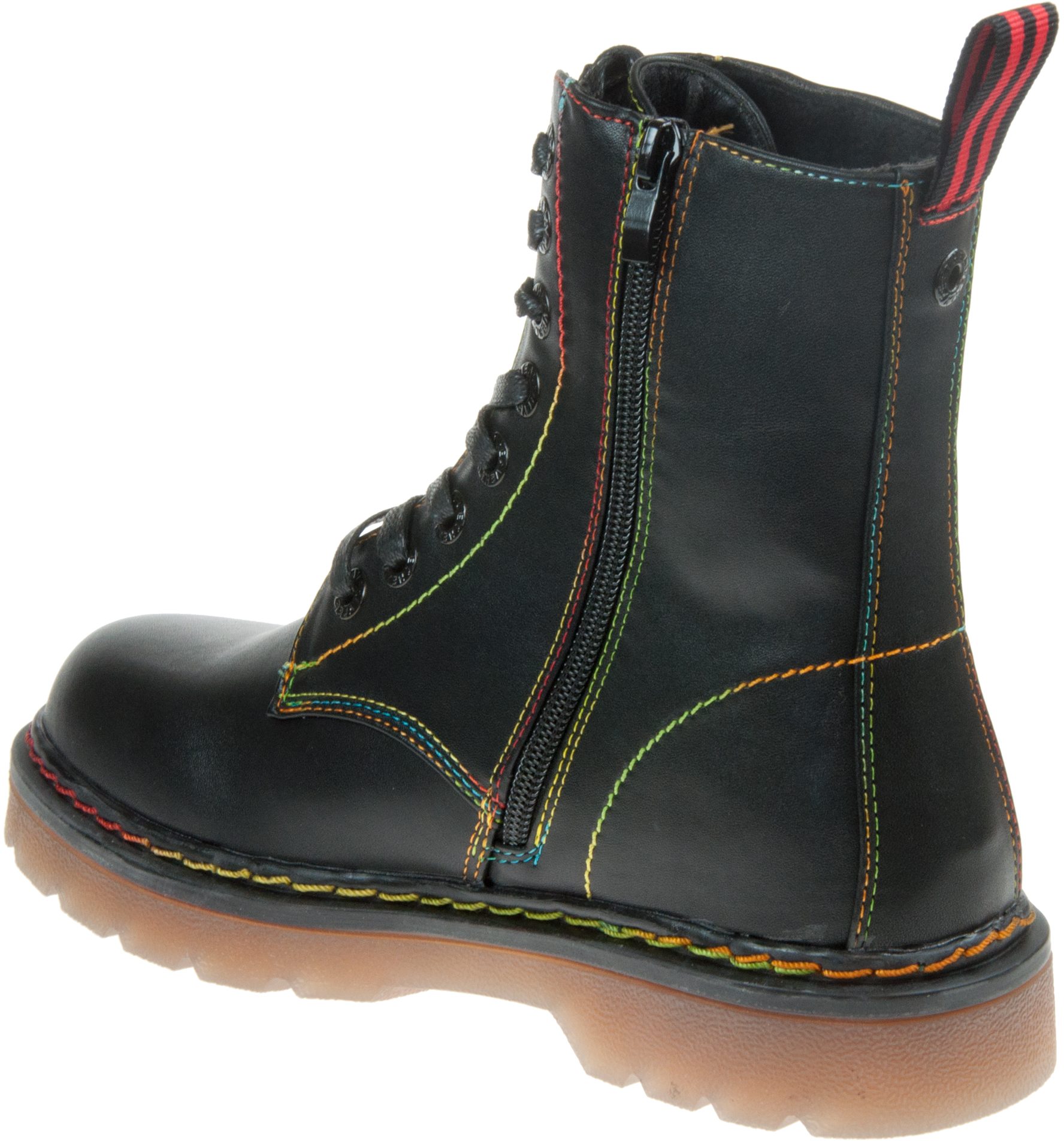 Heavenly Feet Justina Black Rainbow Ankle Boots Humphries Shoes