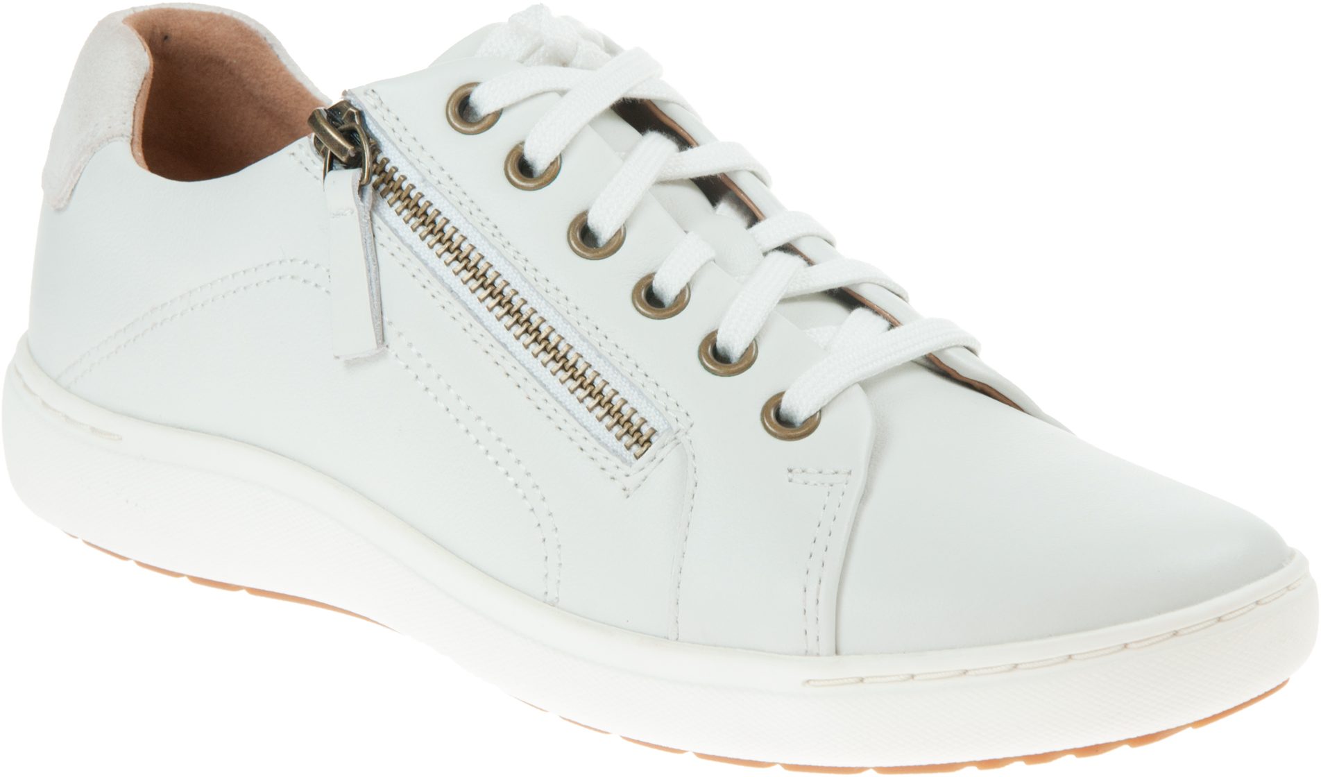 Clarks Nalle Lace White Leather 26165001 - Everyday Shoes - Humphries Shoes