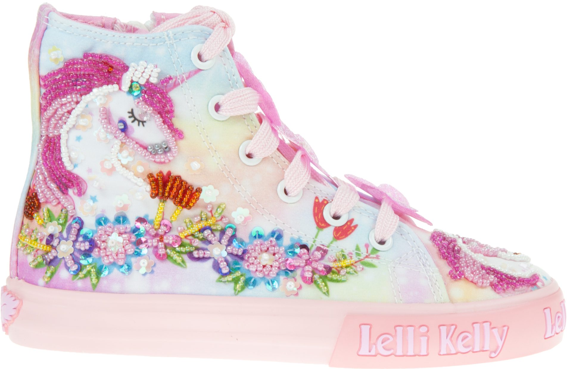 Lelli Kelly LKED3488 Unicorn Mid – Scarpe Per Bambine Con Fantasia Unicorno, Tacco Piatto E Chiusura Stringata