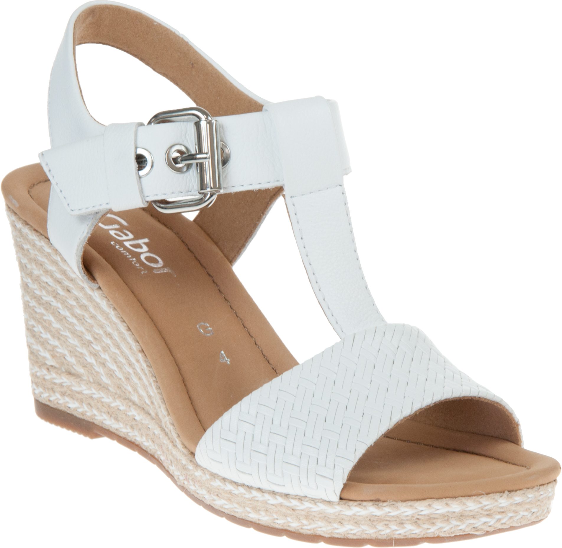 Gabor Karen White Cross Hatch 82.824.50 Full Sandals Humphries Shoes