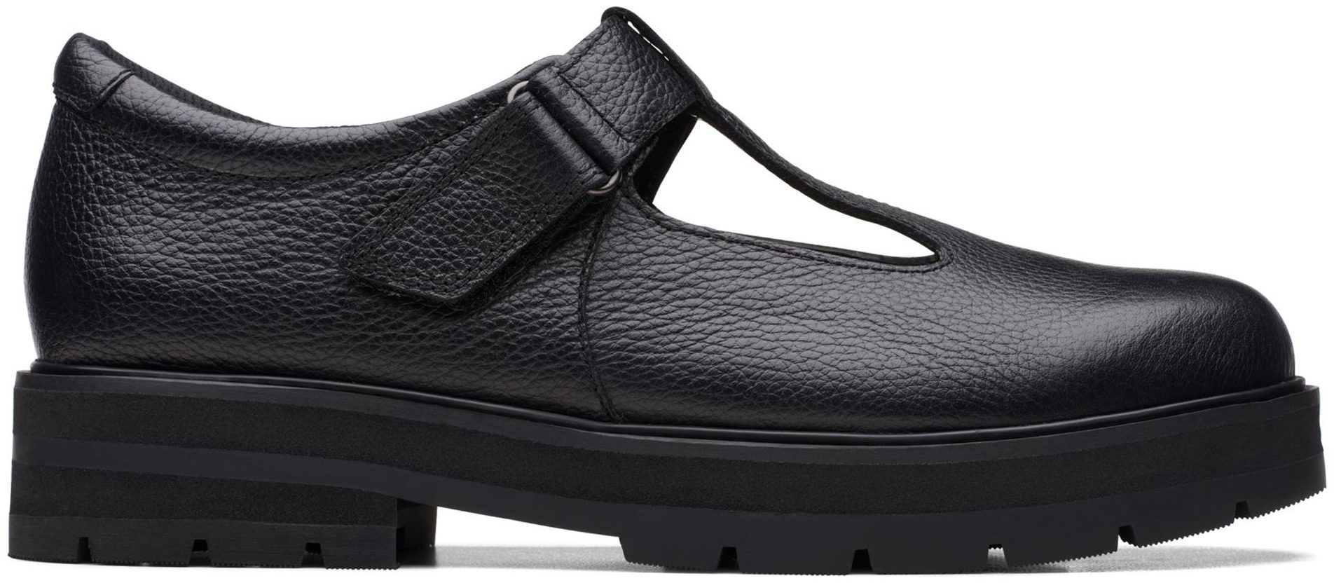 Clarks Prague Brill Youth Black Leather 26169343 Girls School Shoes