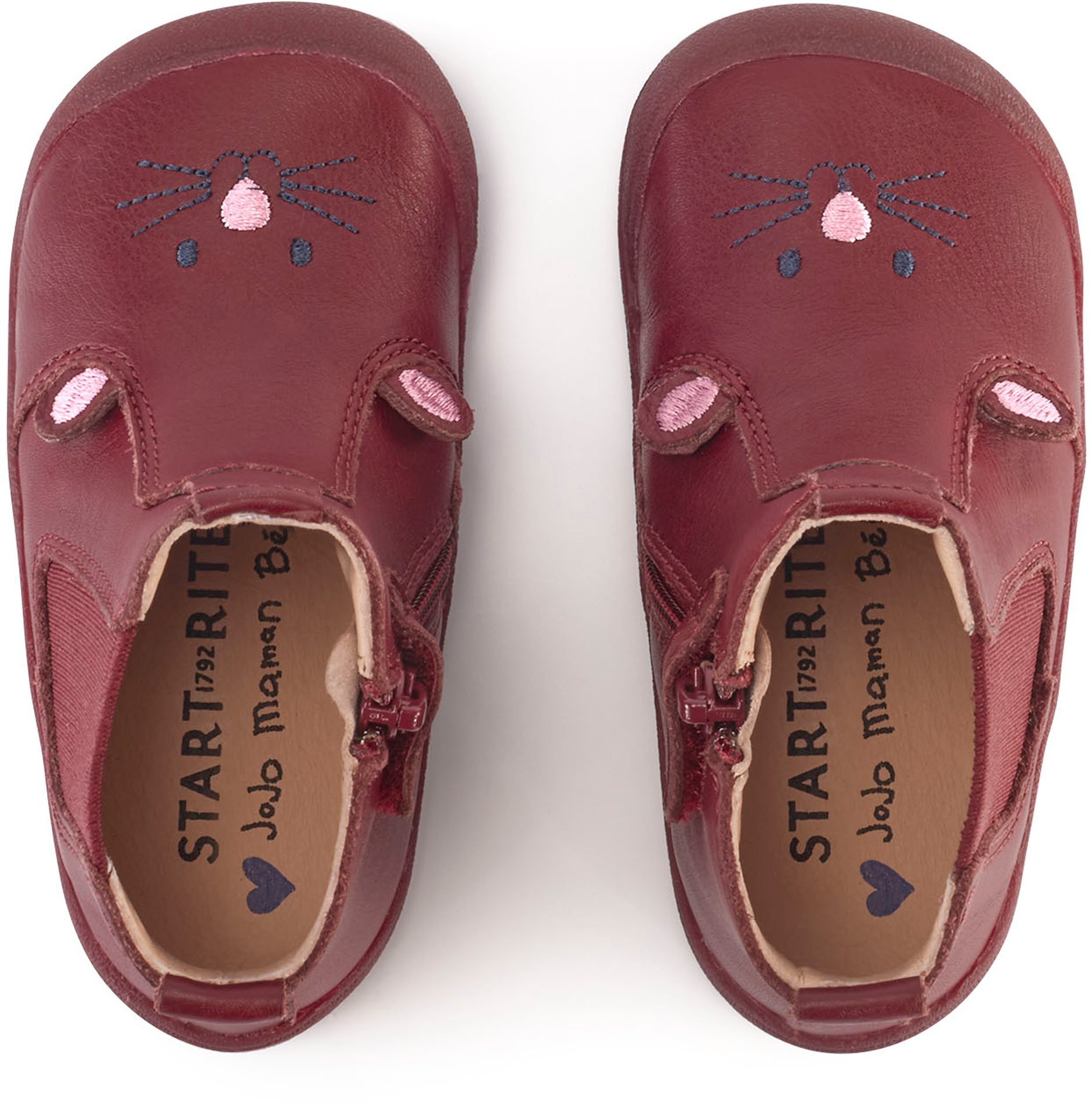 Start-Rite Friend Wine Leather / Mouse Face 0796_11 - Girls Boots ...