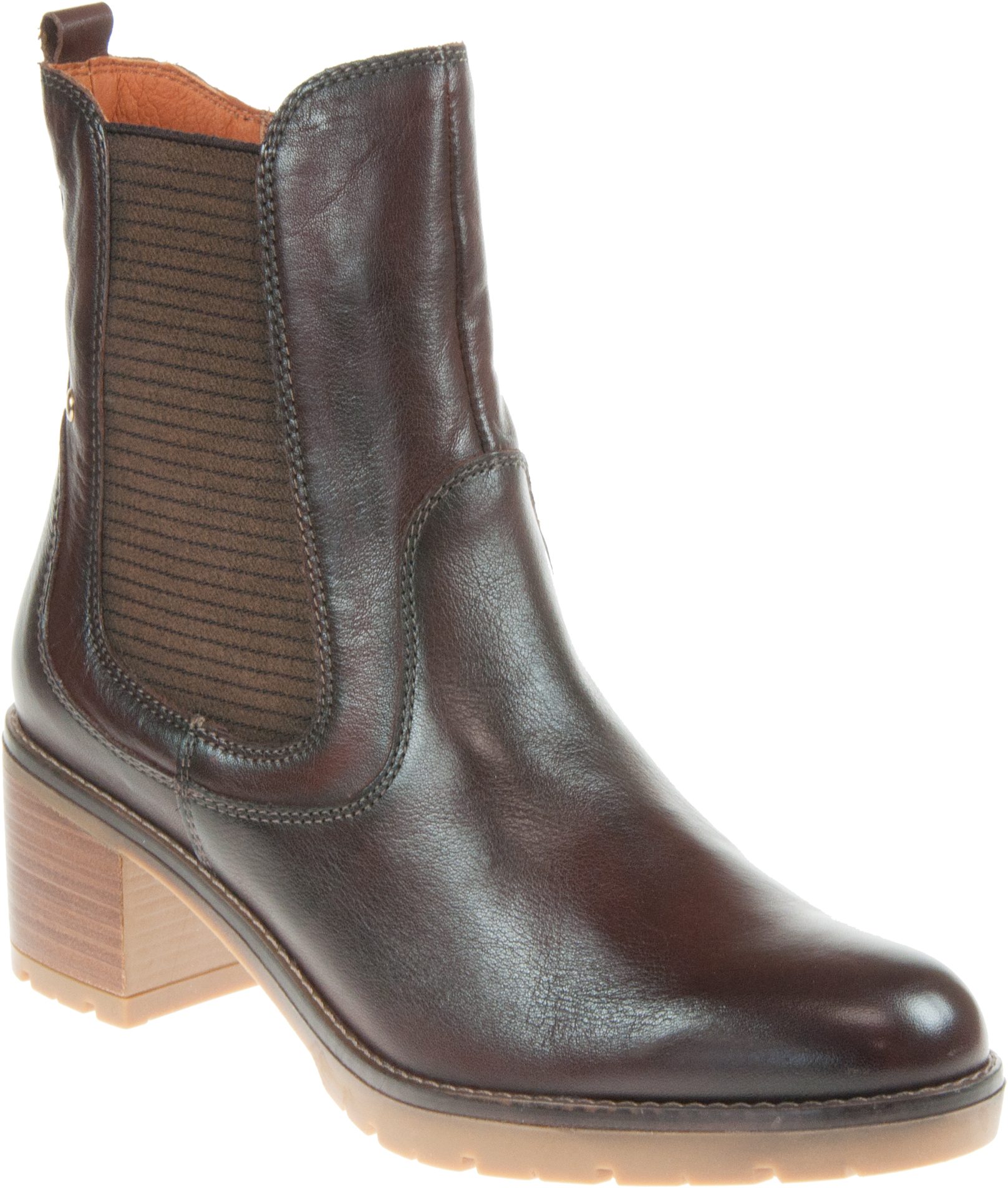 Pikolinos Stivaletti Llanes In Pelle Nera Con Tacco A Blocco 6cm - Chiusura Con Lacci, Suola In Gomma, Larghezza Normale - Calzatura Elegante Per Donna