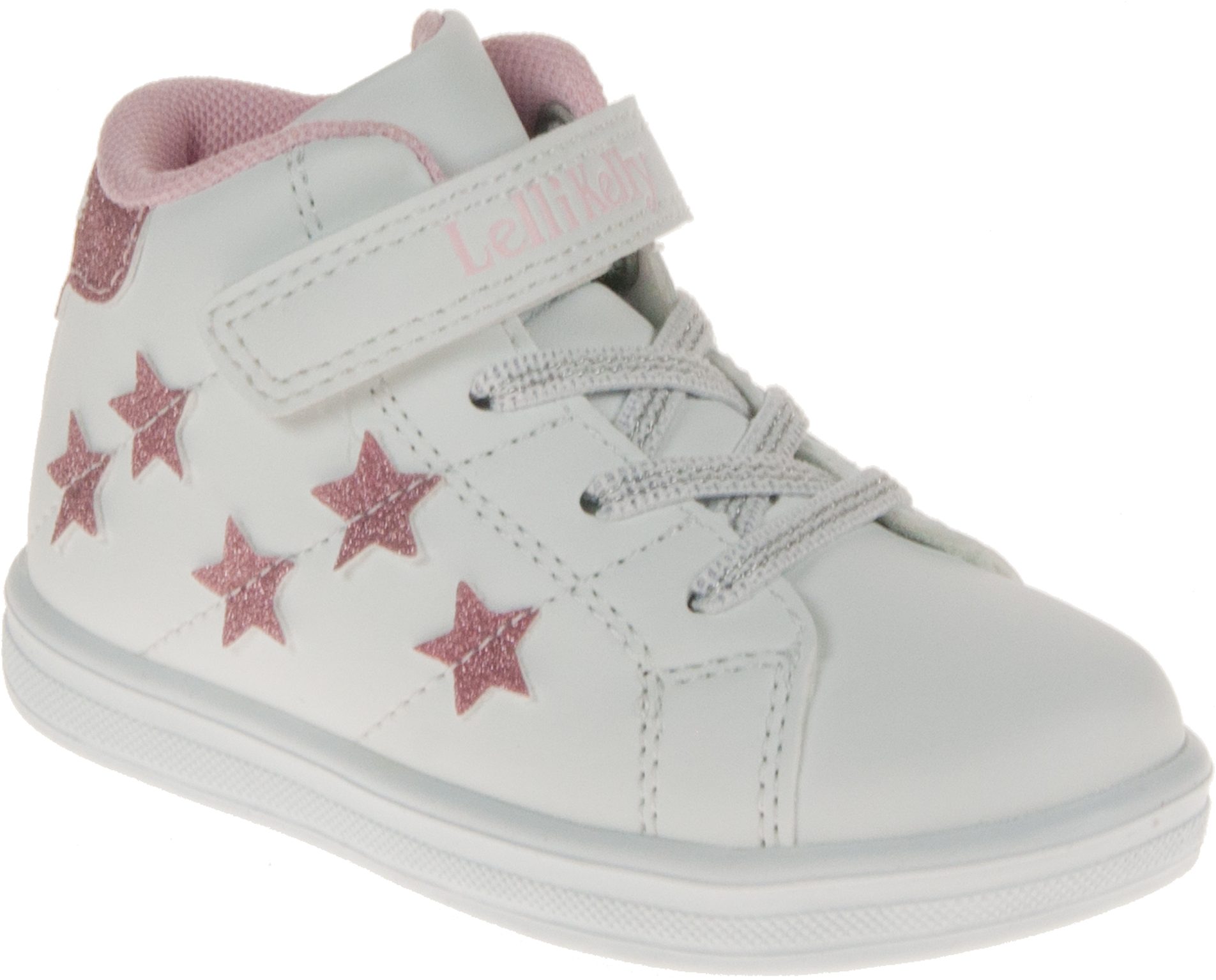 Scarpe Lelli Kelly Miriam Per Bambina - Mid Con Cuori Glitterati, Argento E Rosa, Comode E Sicure