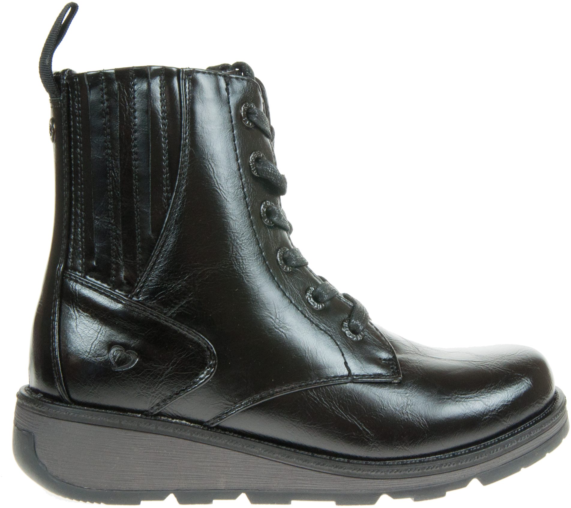 Heavenly Feet Journey Black High Shine Ankle Boots Humphries Shoes