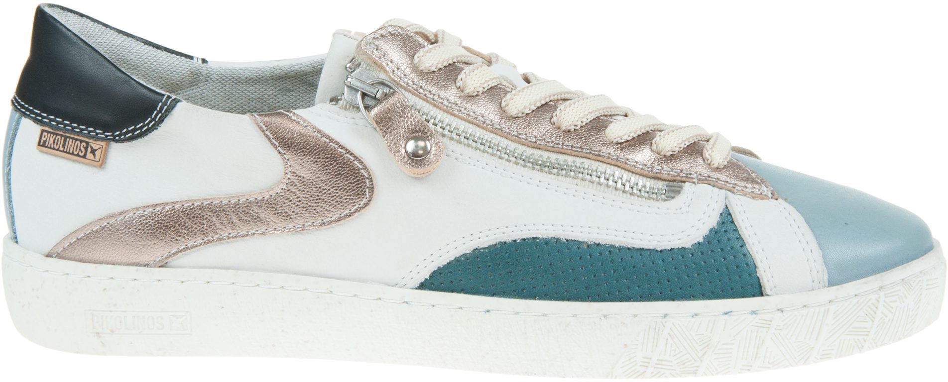 Pikolinos Scarpe Sportive Donna In Pelle - Modello Lanzarote, Stringate, Tacco Piatto 2,5 Cm, Fodera In Pelle Suina, Suola Sintetica, Largo Normale