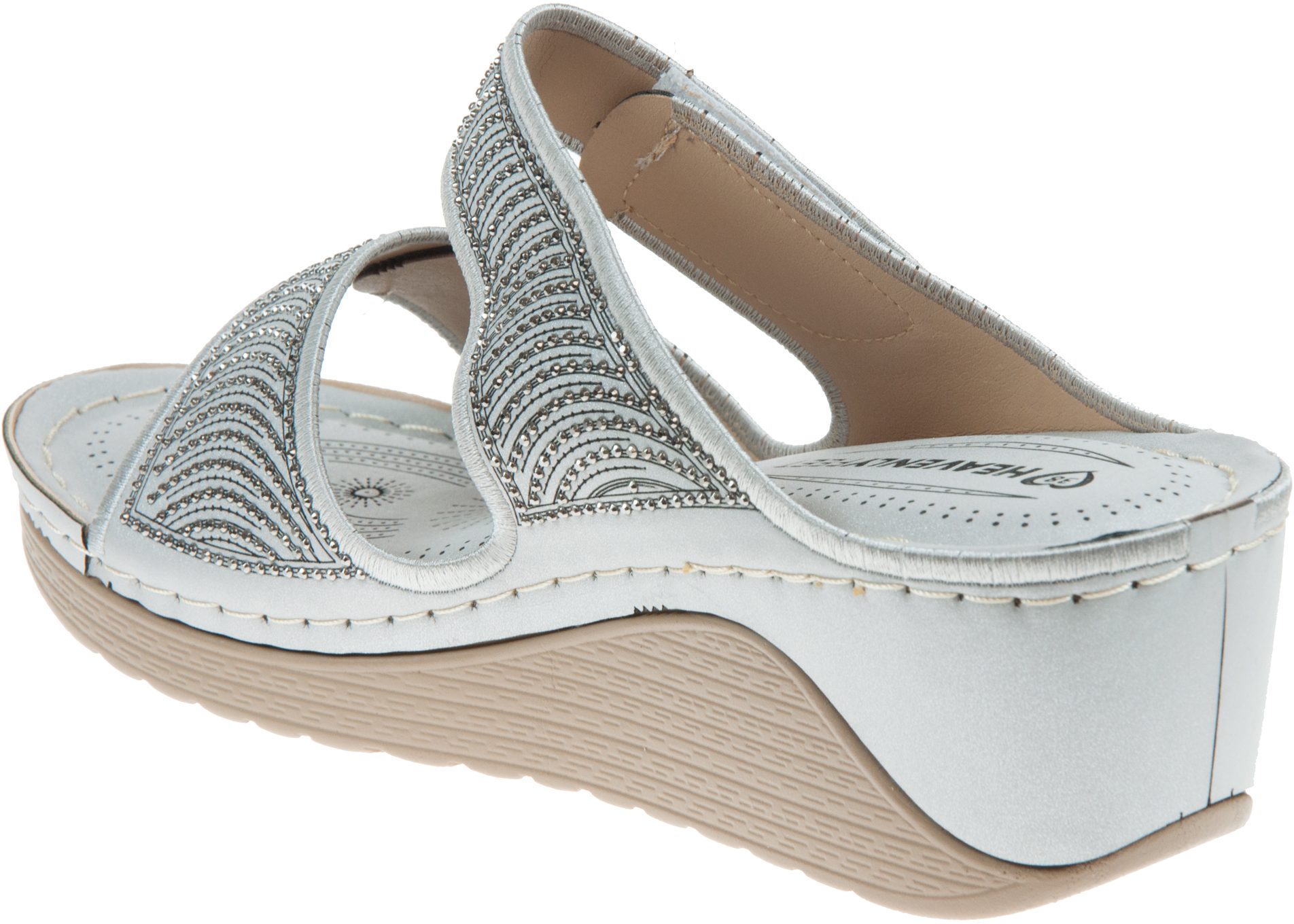 Heavenly Feet Peggie Silver Sa0003743 Mule Sandals Humphries Shoes