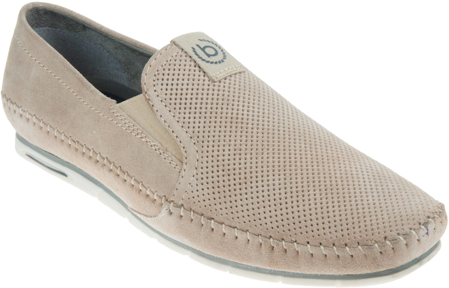 Bugatti Chesley Mocassini Uomo In Pelle Scamosciata Blu – Suola EVA Leggera – Dettagli In Pelle Cognac