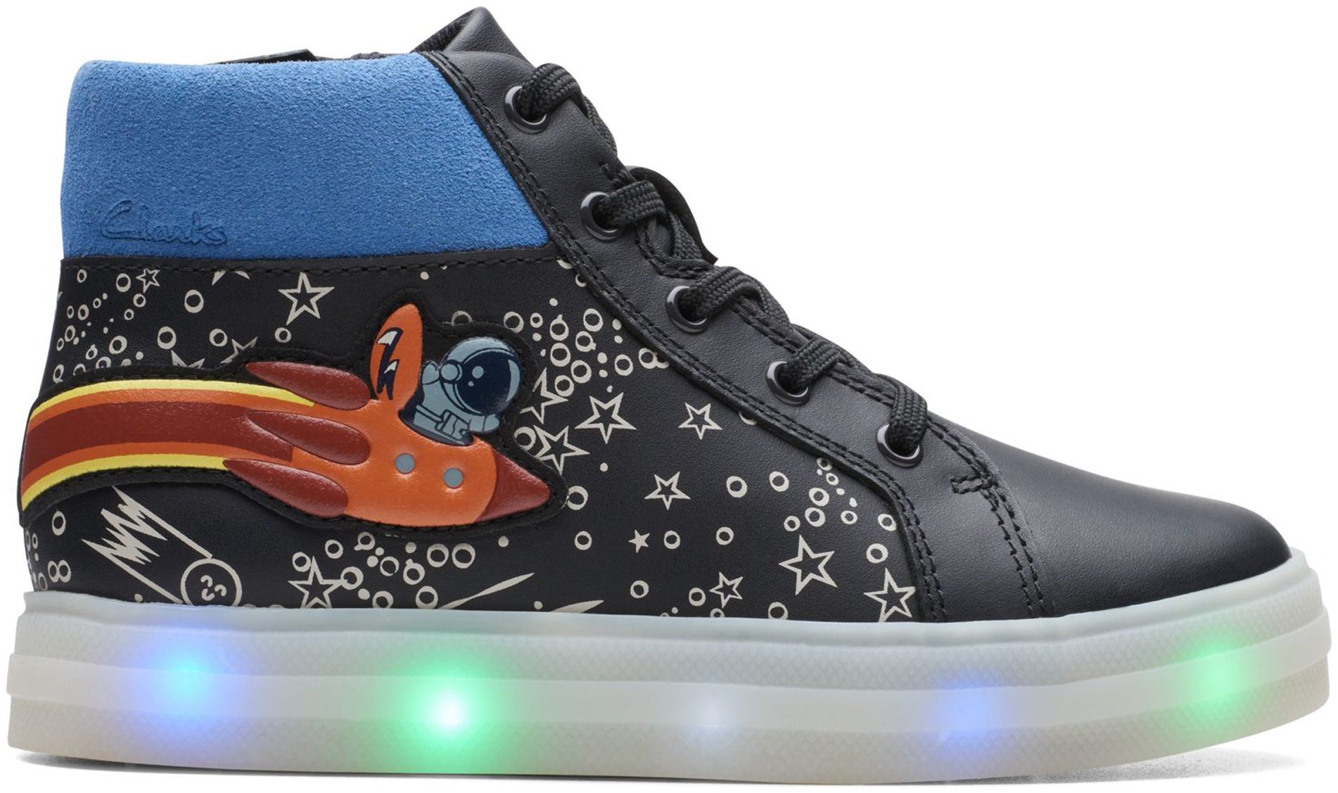 Clarks Jungen Flare Bug K Halbschuh-Stiefel – Aus Leder, Mit Gummisohle, Schnürung