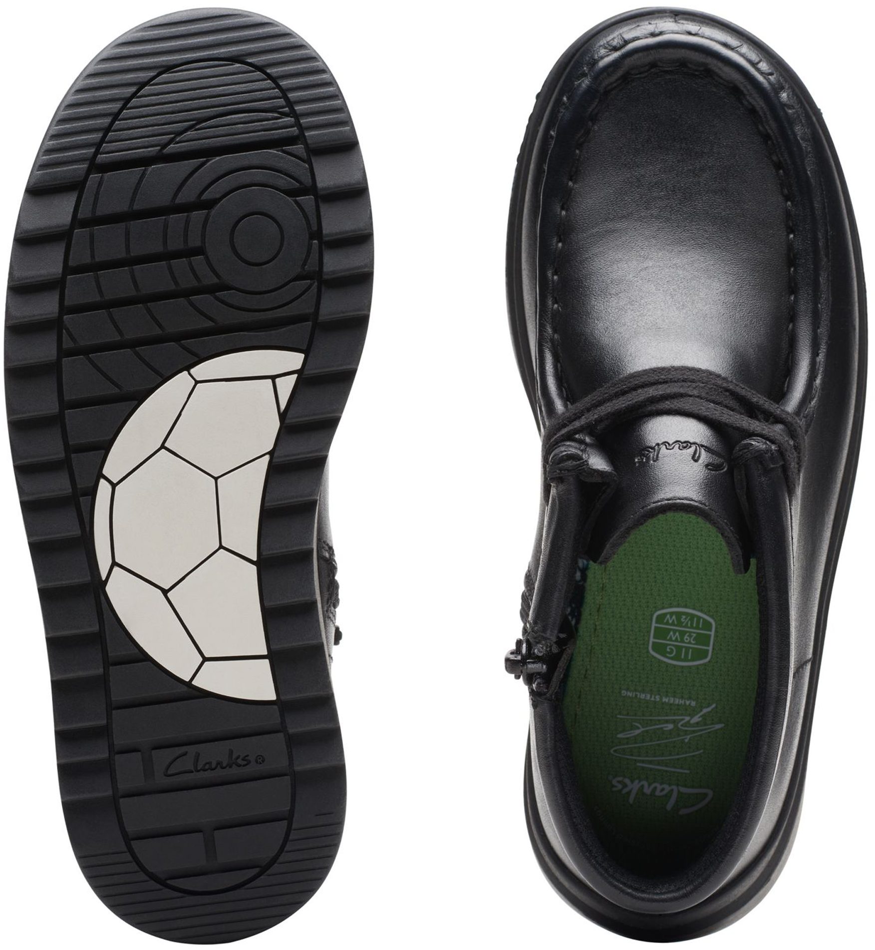 Clarks Goal Style Youth Lederschuhe In Schwarz