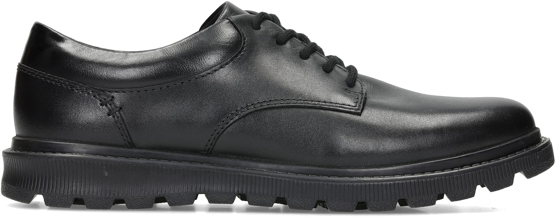 Clarks Mayes Trek BL Black Leather 26126831 - Boys School Shoes ...