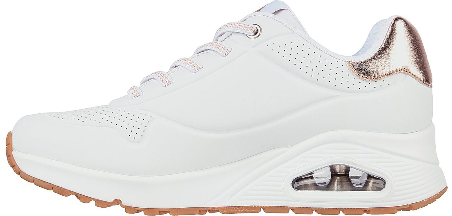 Skechers Uno Shimmer Away White 155196 WHT Everyday Shoes Humphries Shoes
